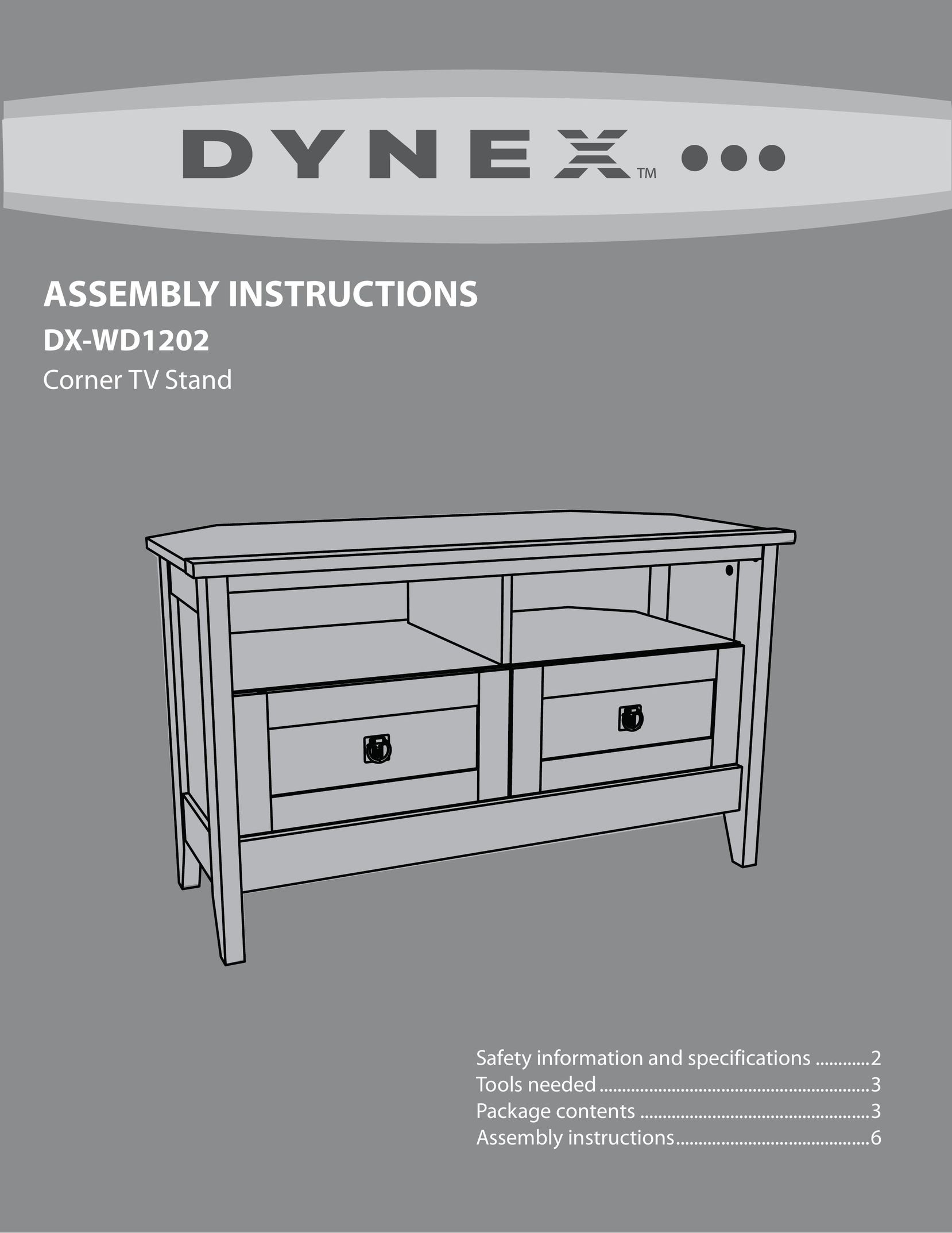 Dynex DX-WD1202 Indoor Furnishings User Manual