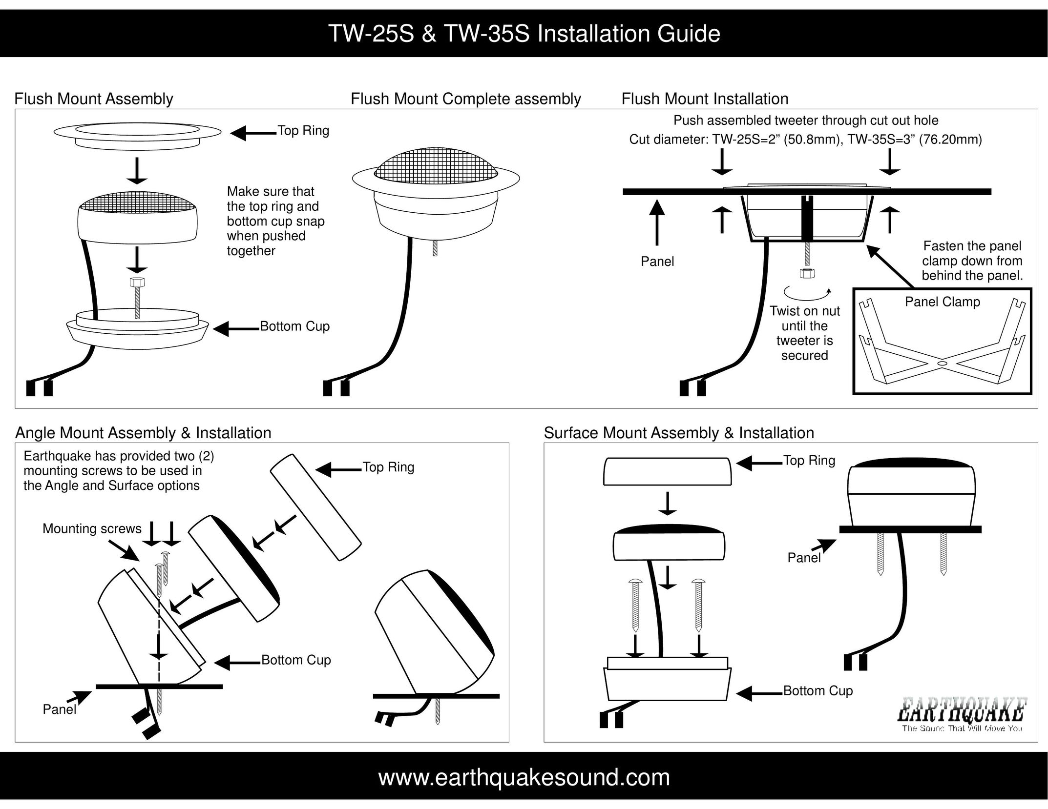 Earthquake Sound TW-25S Indoor Furnishings User Manual