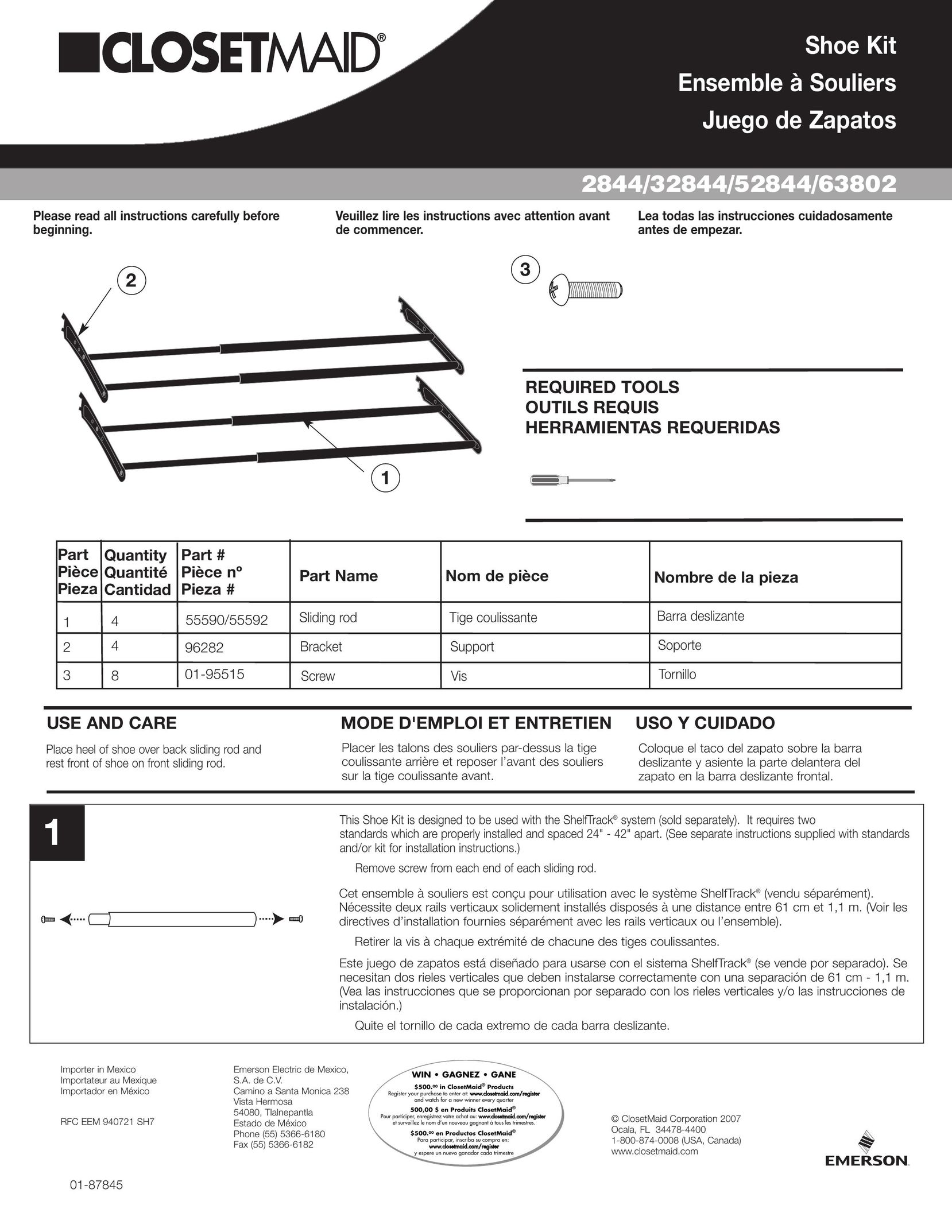 Emerson 2844 Indoor Furnishings User Manual