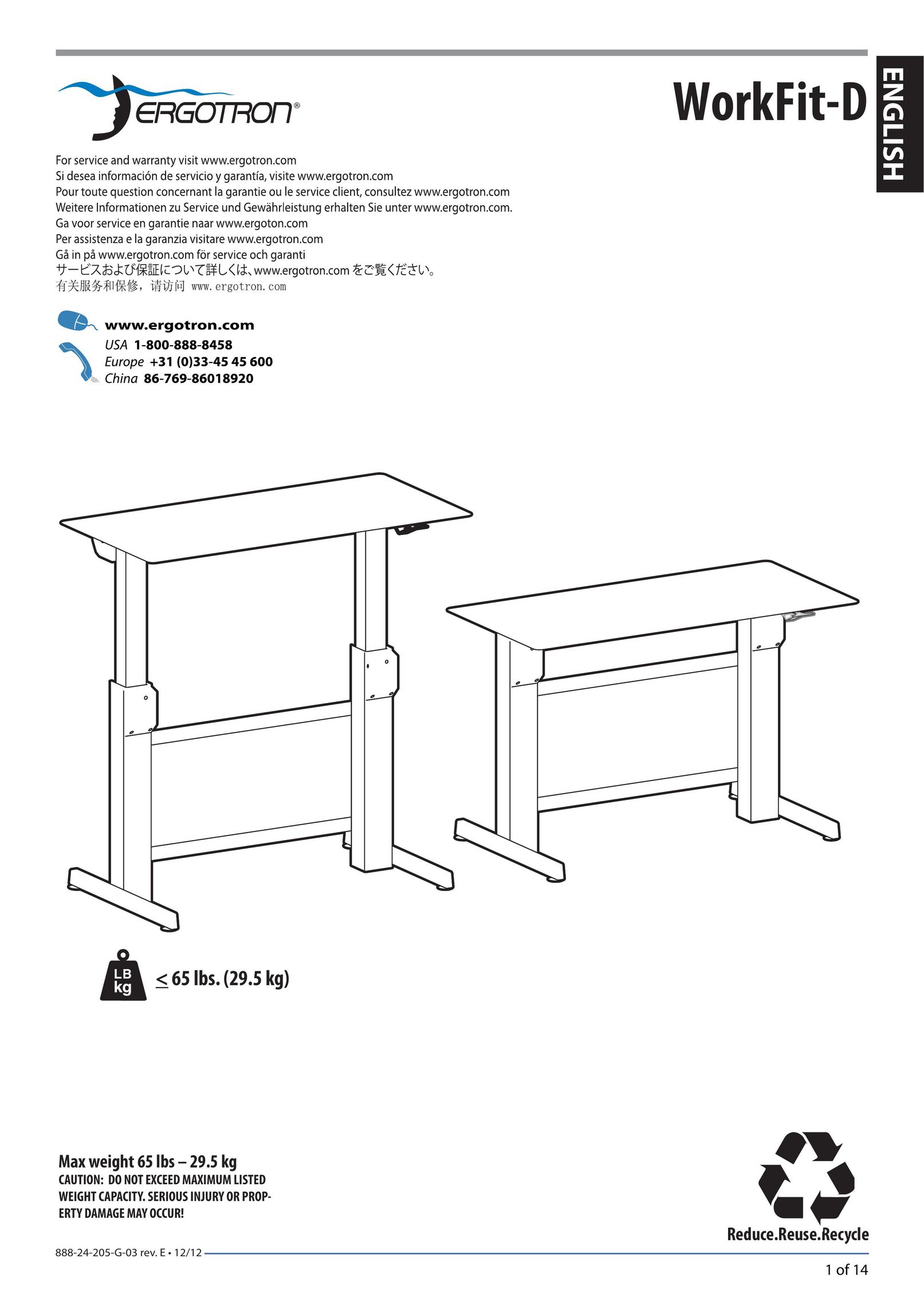 Ergotron 24271926 Indoor Furnishings User Manual