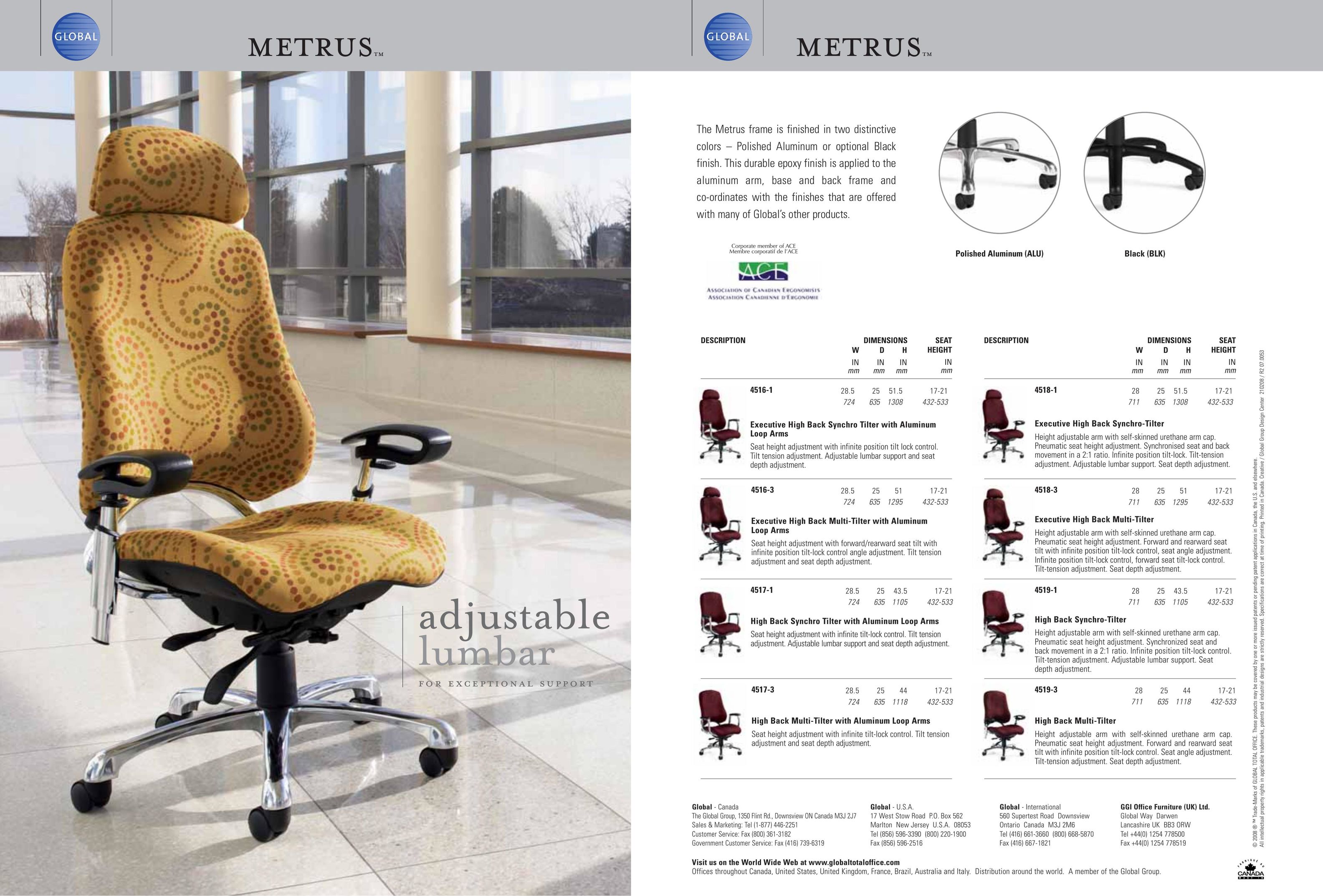Global Upholstery Co. 4518-3 Indoor Furnishings User Manual