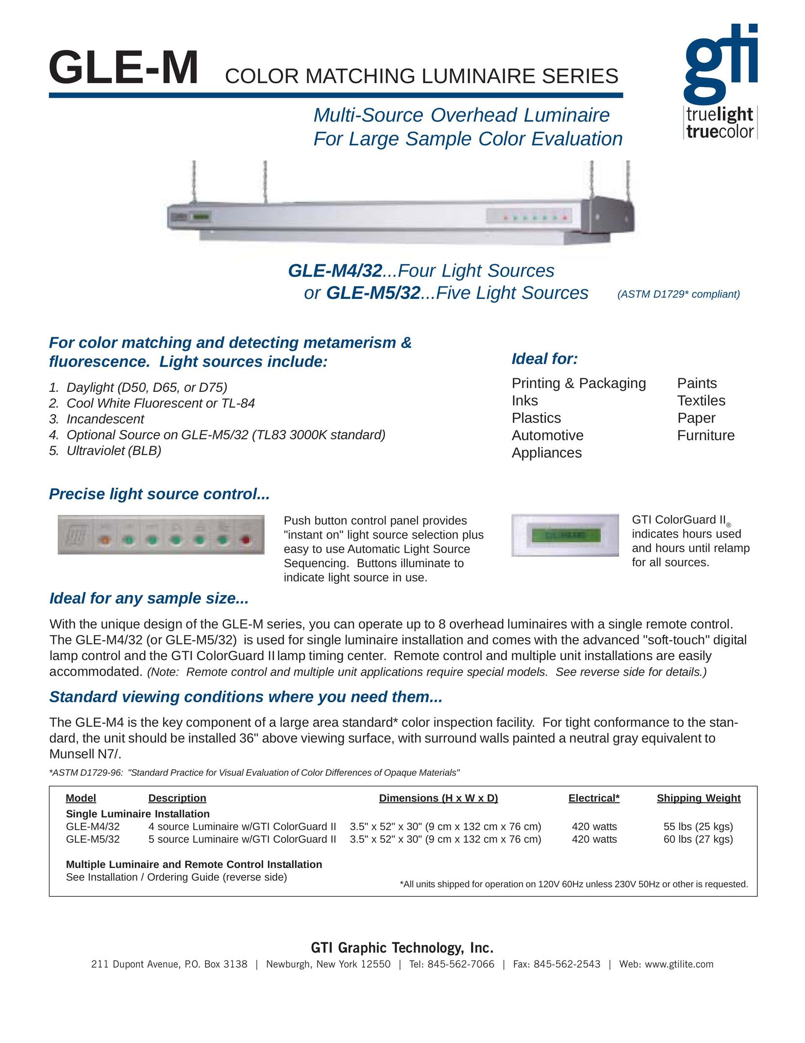 GTI GLE-M5/32 Indoor Furnishings User Manual