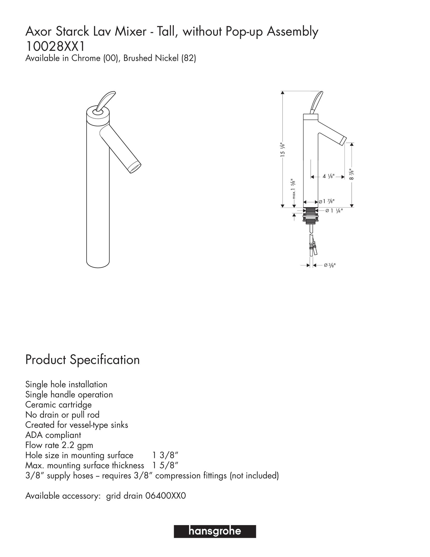 Hans Grohe 10028XX1 Indoor Furnishings User Manual