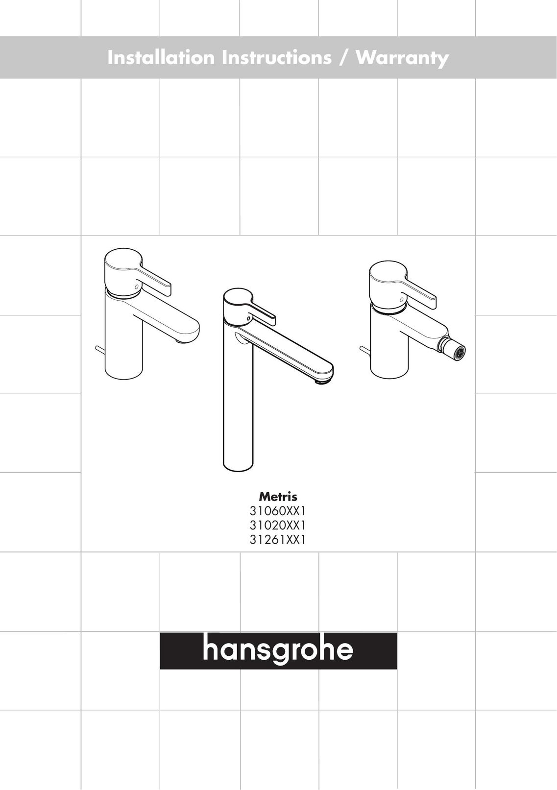 Hans Grohe 31020XX1 Indoor Furnishings User Manual