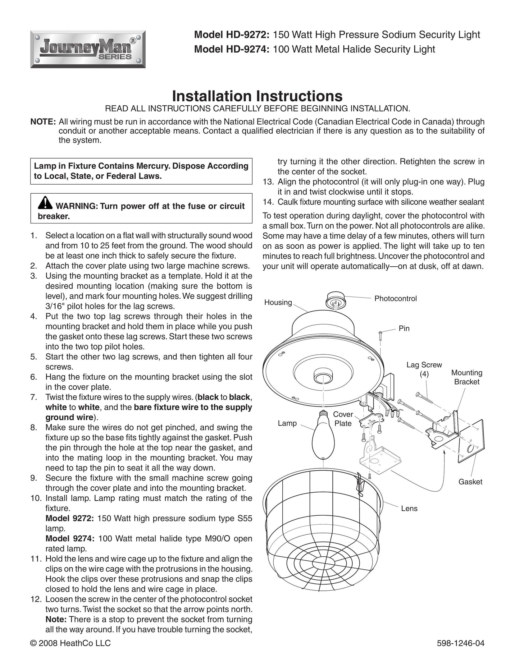 Heath Zenith HD-9274 Indoor Furnishings User Manual
