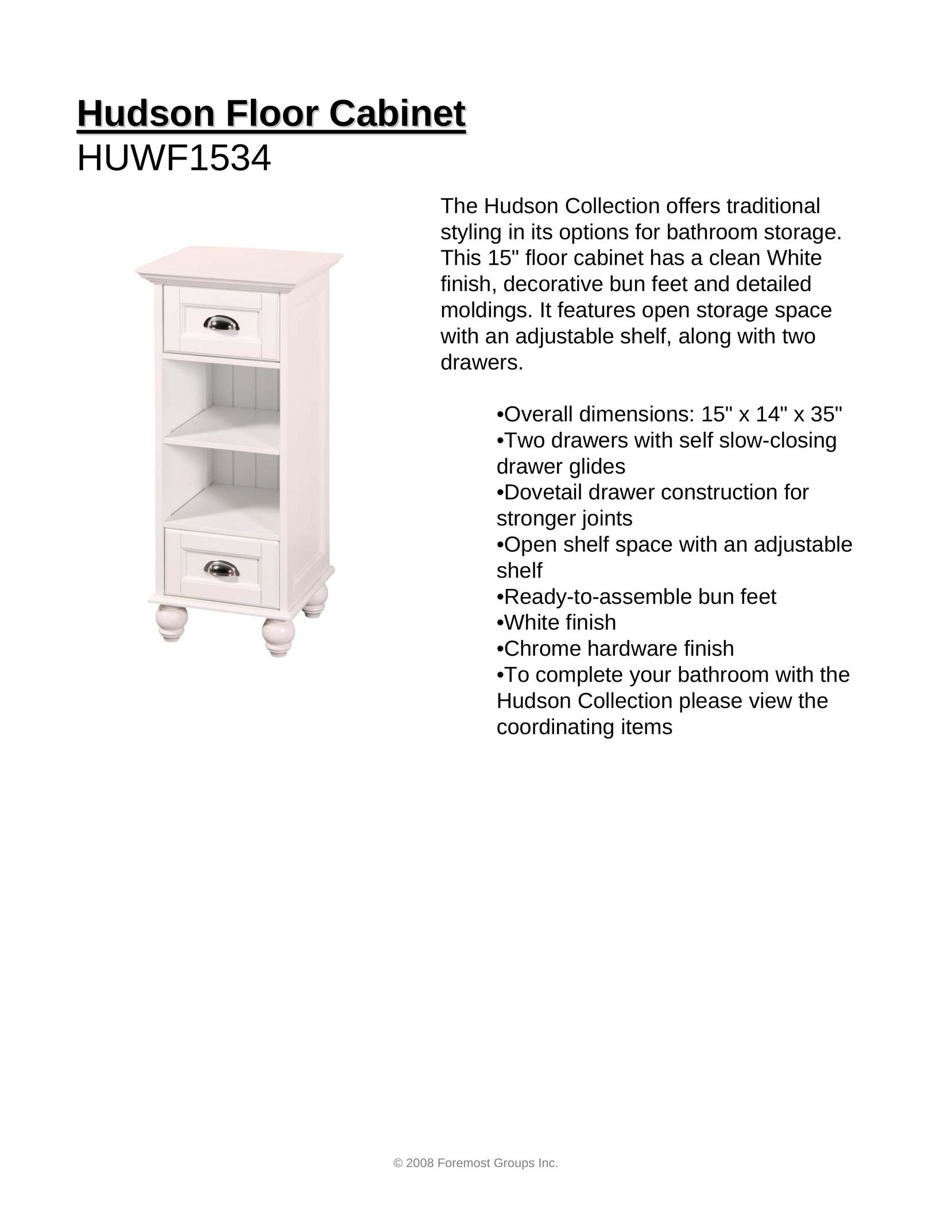 Hudson Sales & Engineering HUWF1534 Indoor Furnishings User Manual