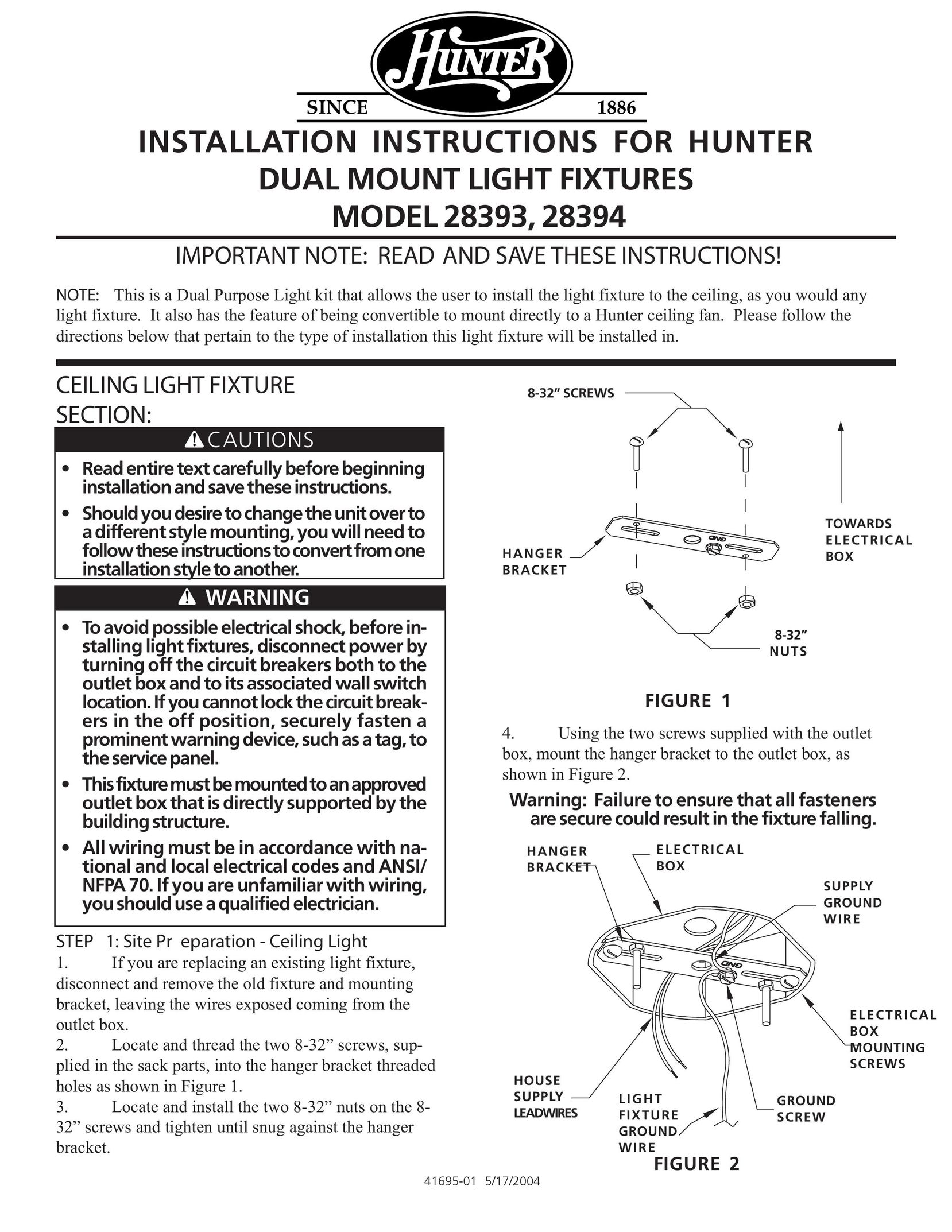 Hunter Fan 28393 Indoor Furnishings User Manual