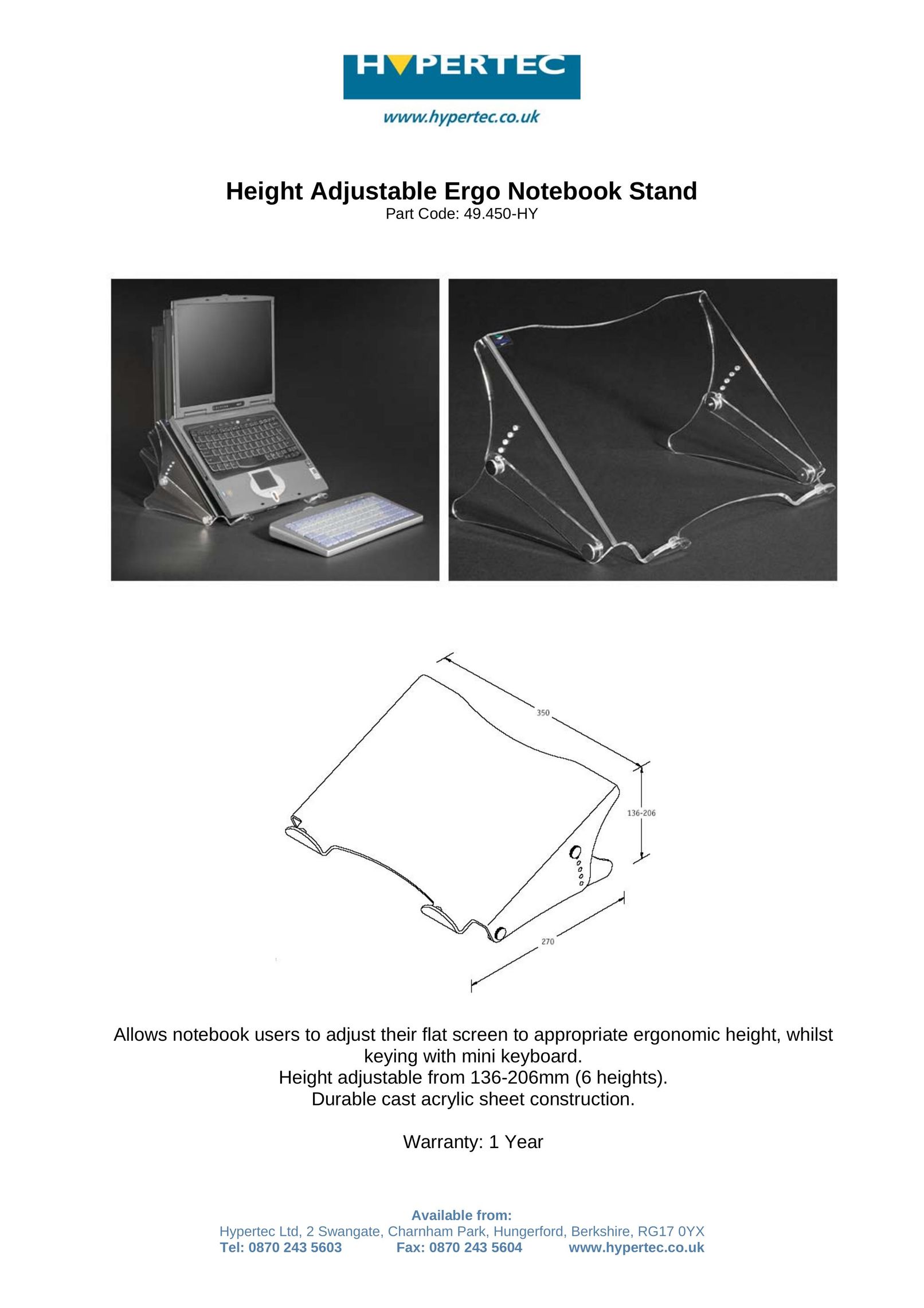 Hypertec 49.450-HY Indoor Furnishings User Manual