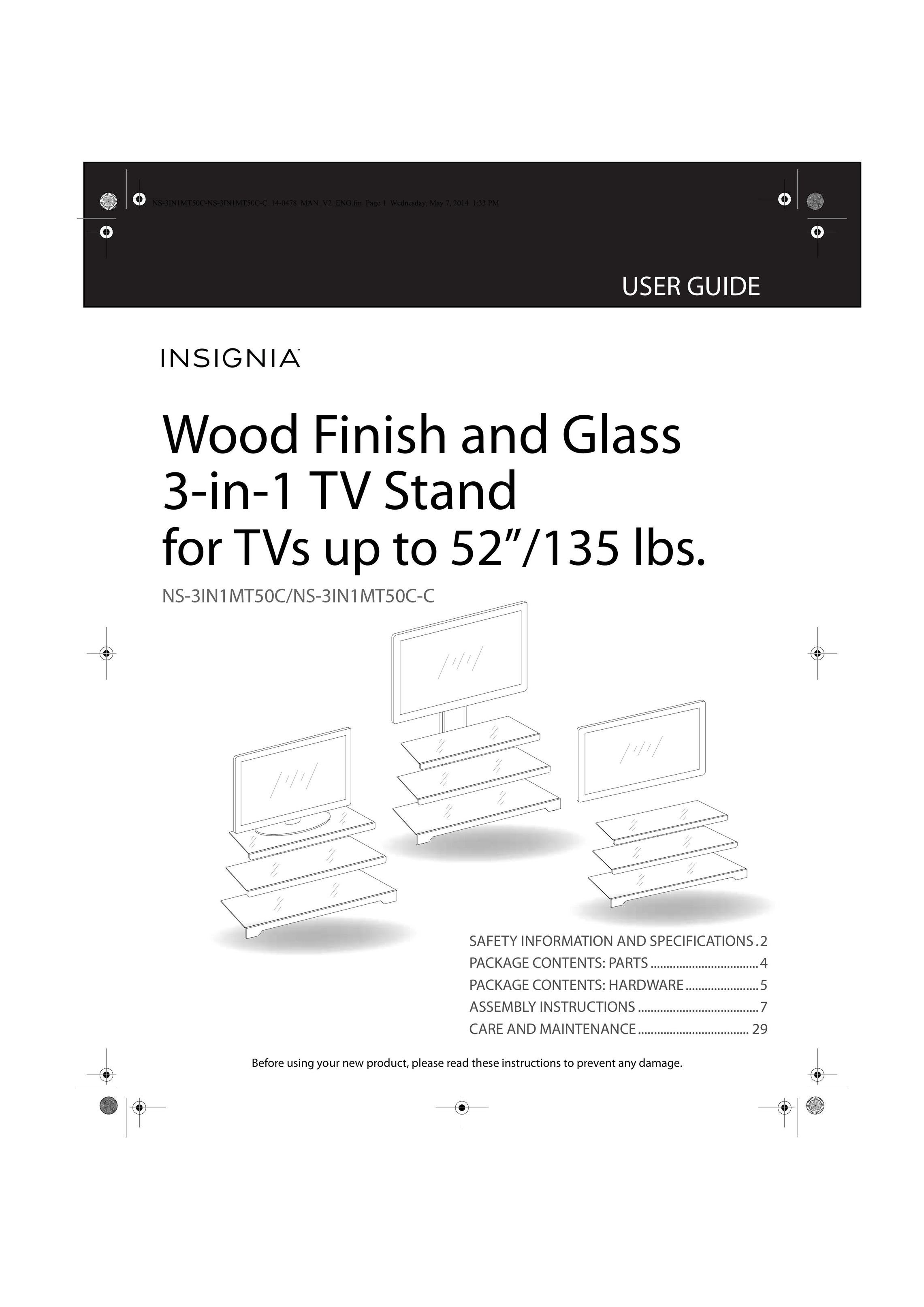Insignia NS-3IN1MT50C Indoor Furnishings User Manual