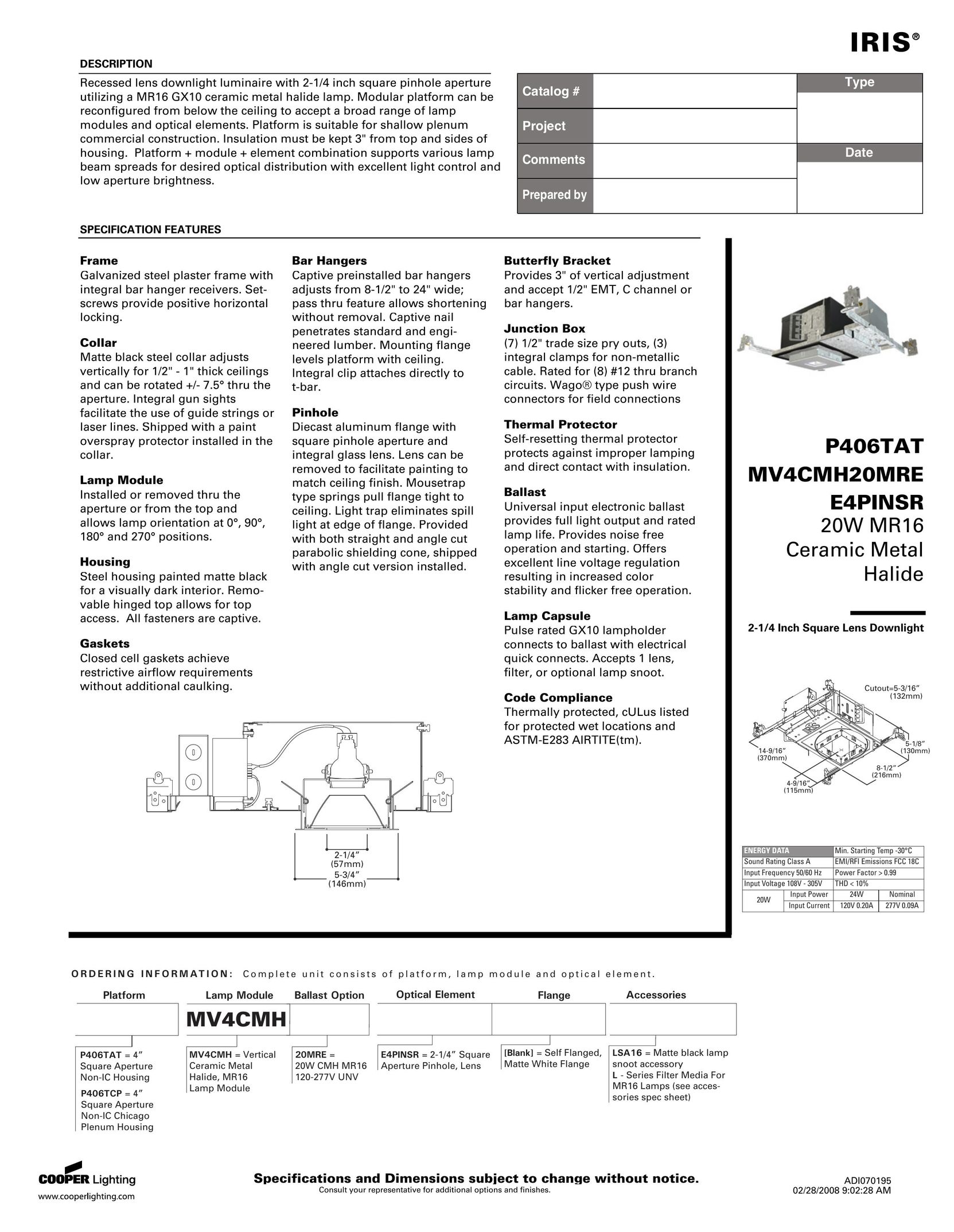 IRIS E4PINSR Indoor Furnishings User Manual