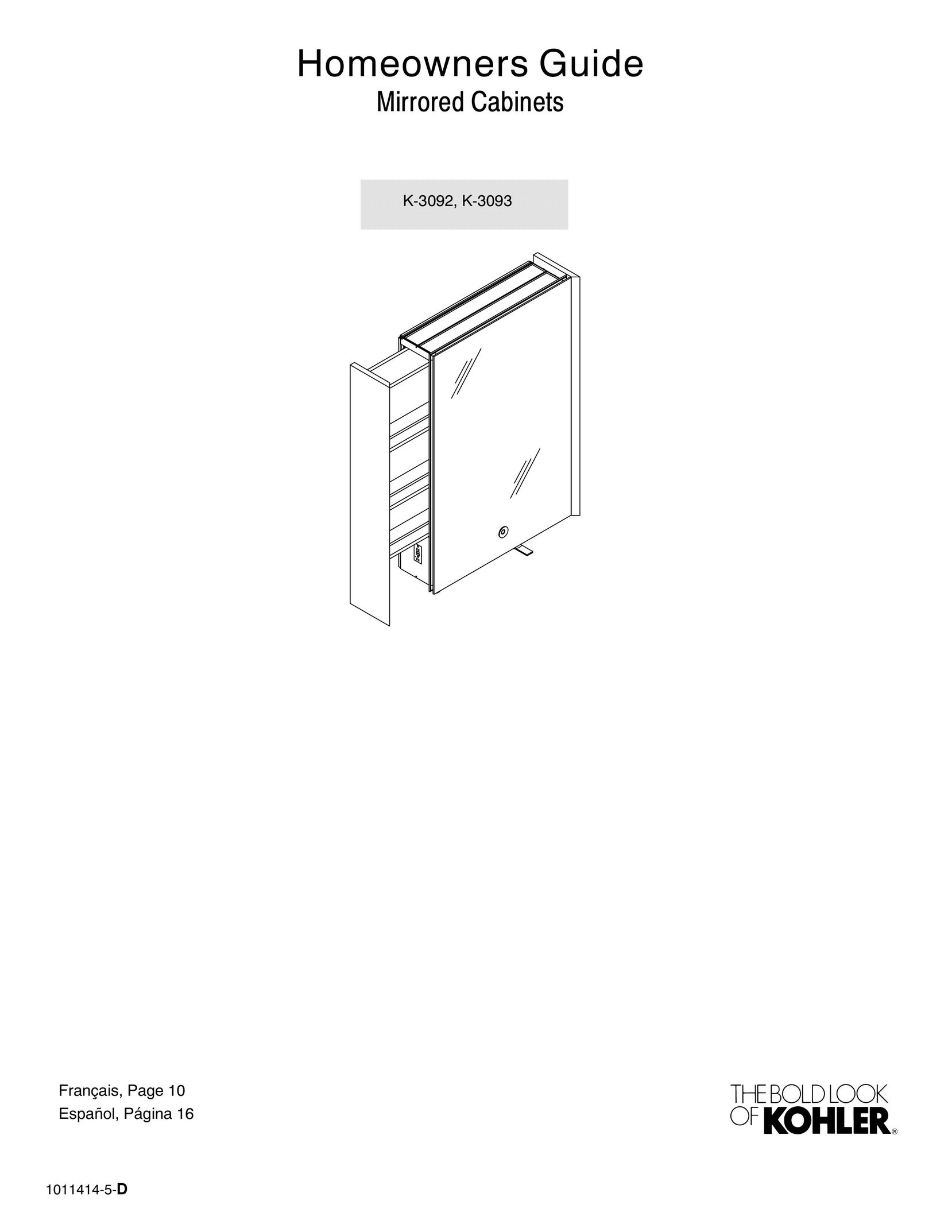 Kohler K-3092 Indoor Furnishings User Manual