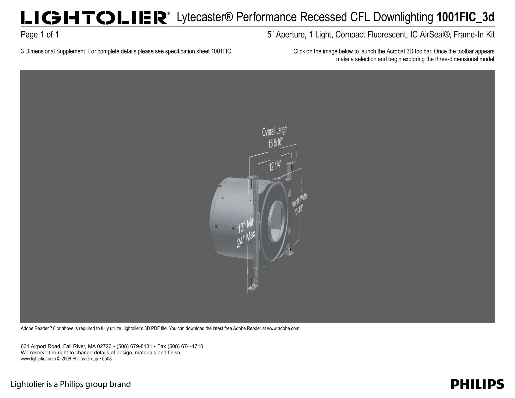 Lightolier 1001FIC_3d Indoor Furnishings User Manual