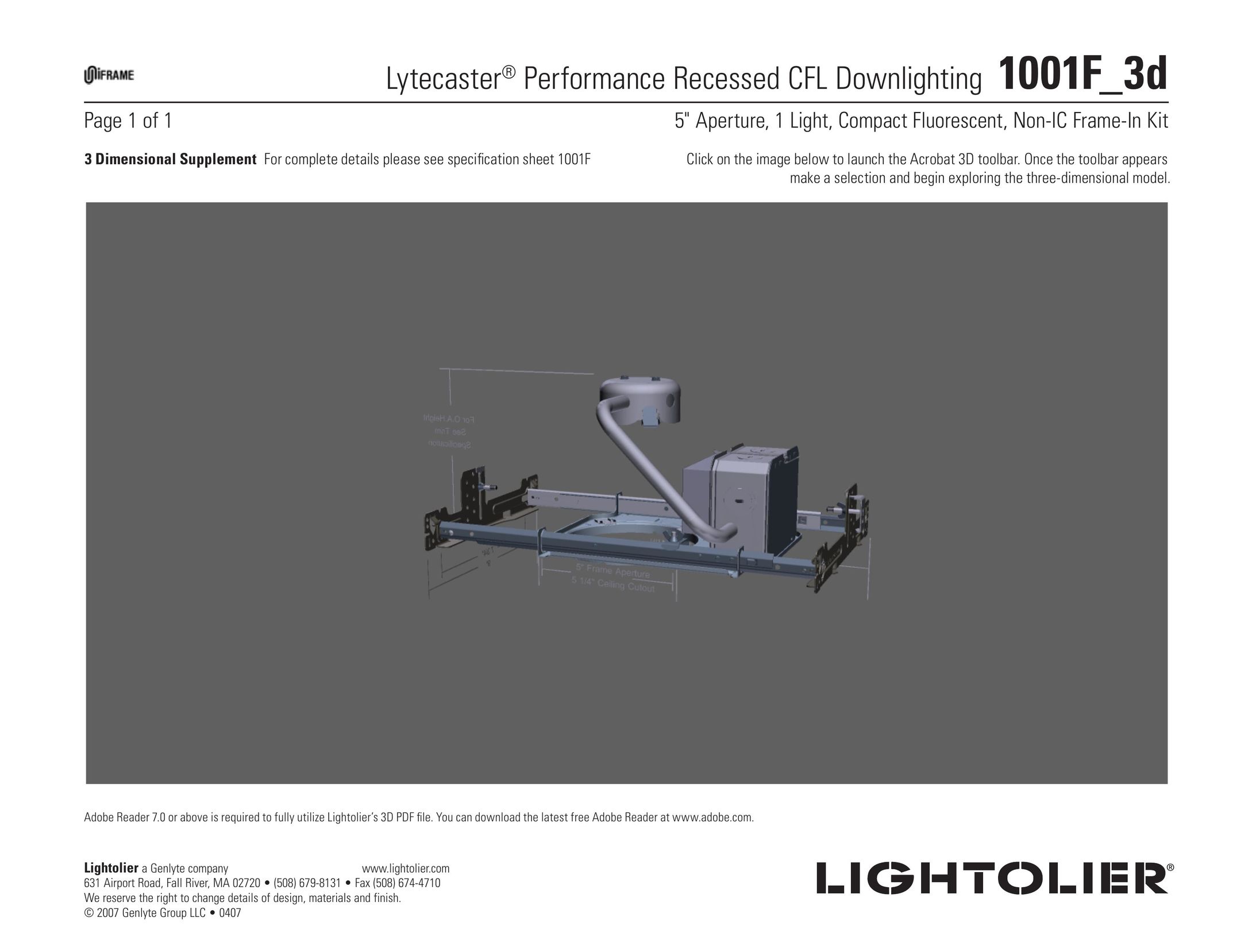 Lightolier 1001F_3d Indoor Furnishings User Manual