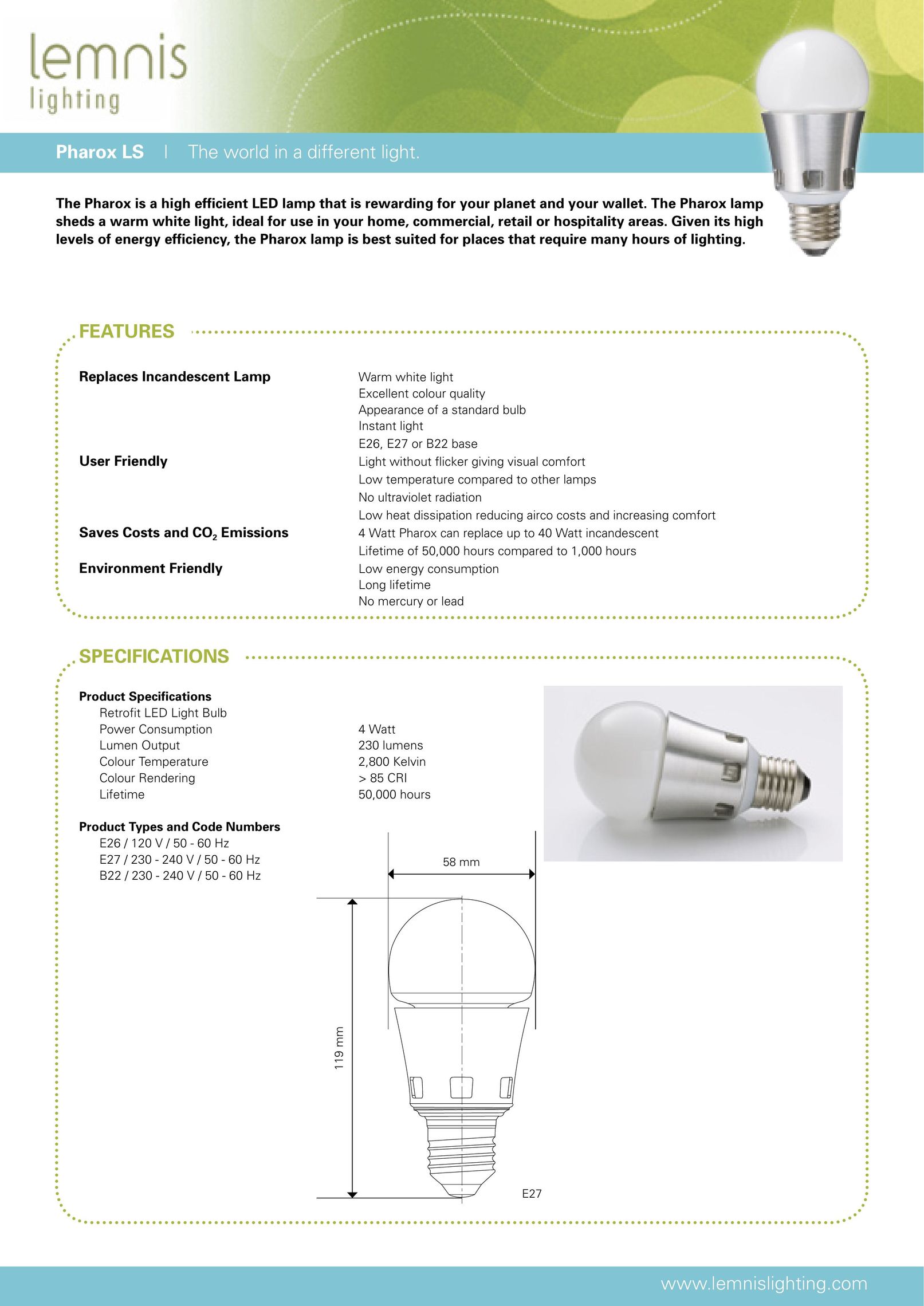 Luxeon B22 Indoor Furnishings User Manual