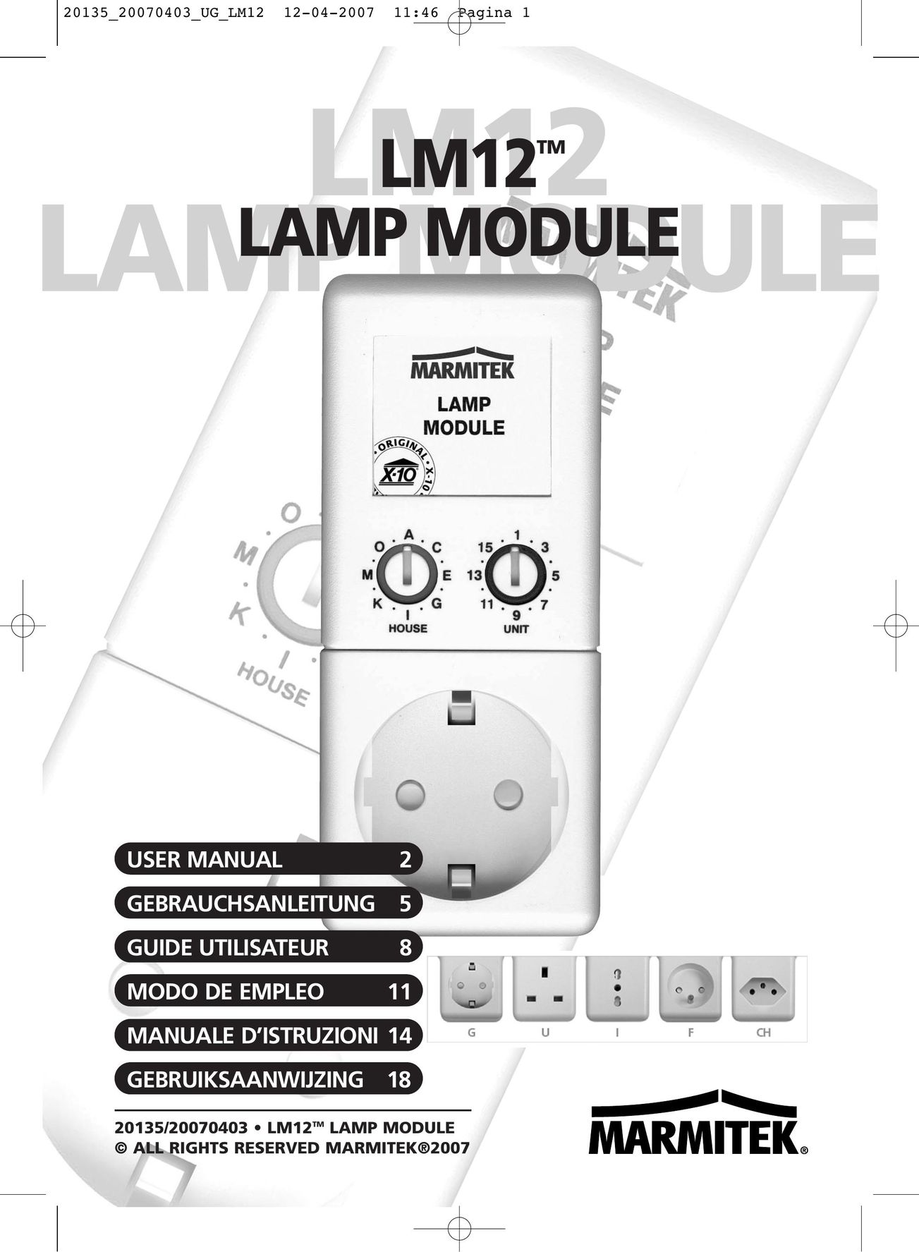 Marmitek LM12 Indoor Furnishings User Manual