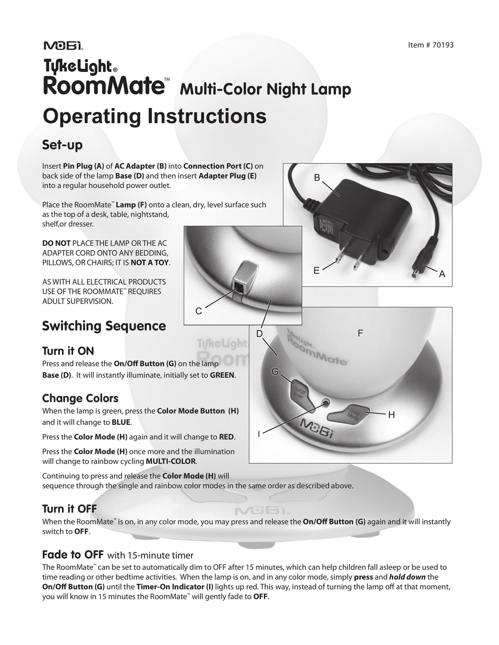 Mobi Technologies 70193 Indoor Furnishings User Manual