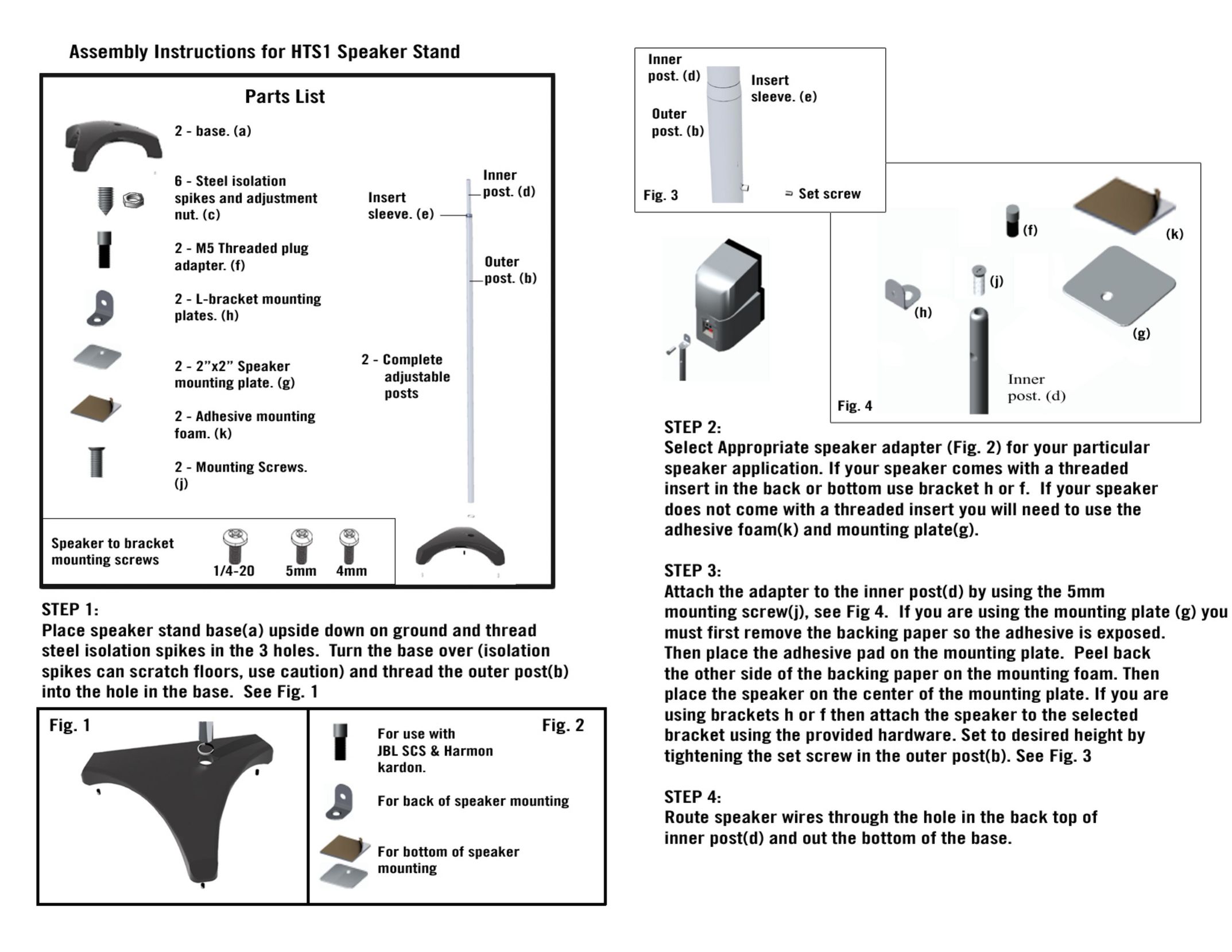Omnimount HTS1 Indoor Furnishings User Manual