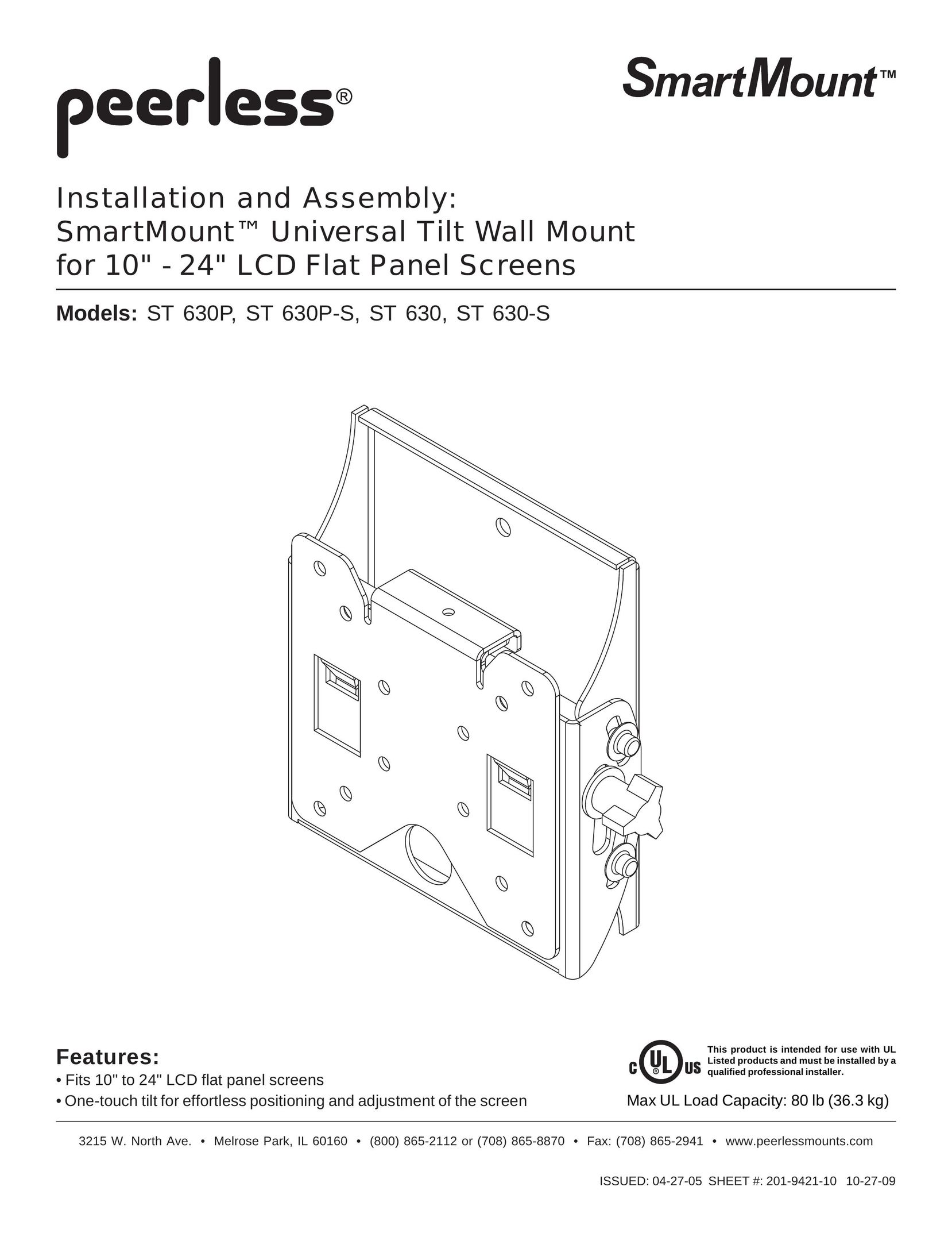Peerless Industries ST630P-S Indoor Furnishings User Manual