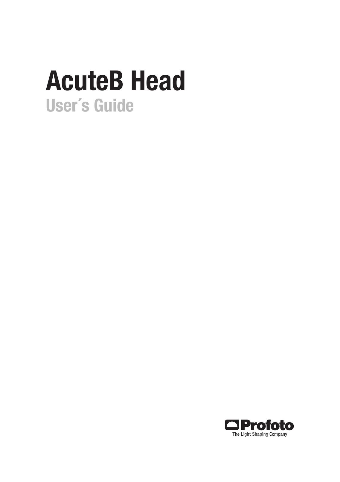 Profoto AcuteB Head Indoor Furnishings User Manual
