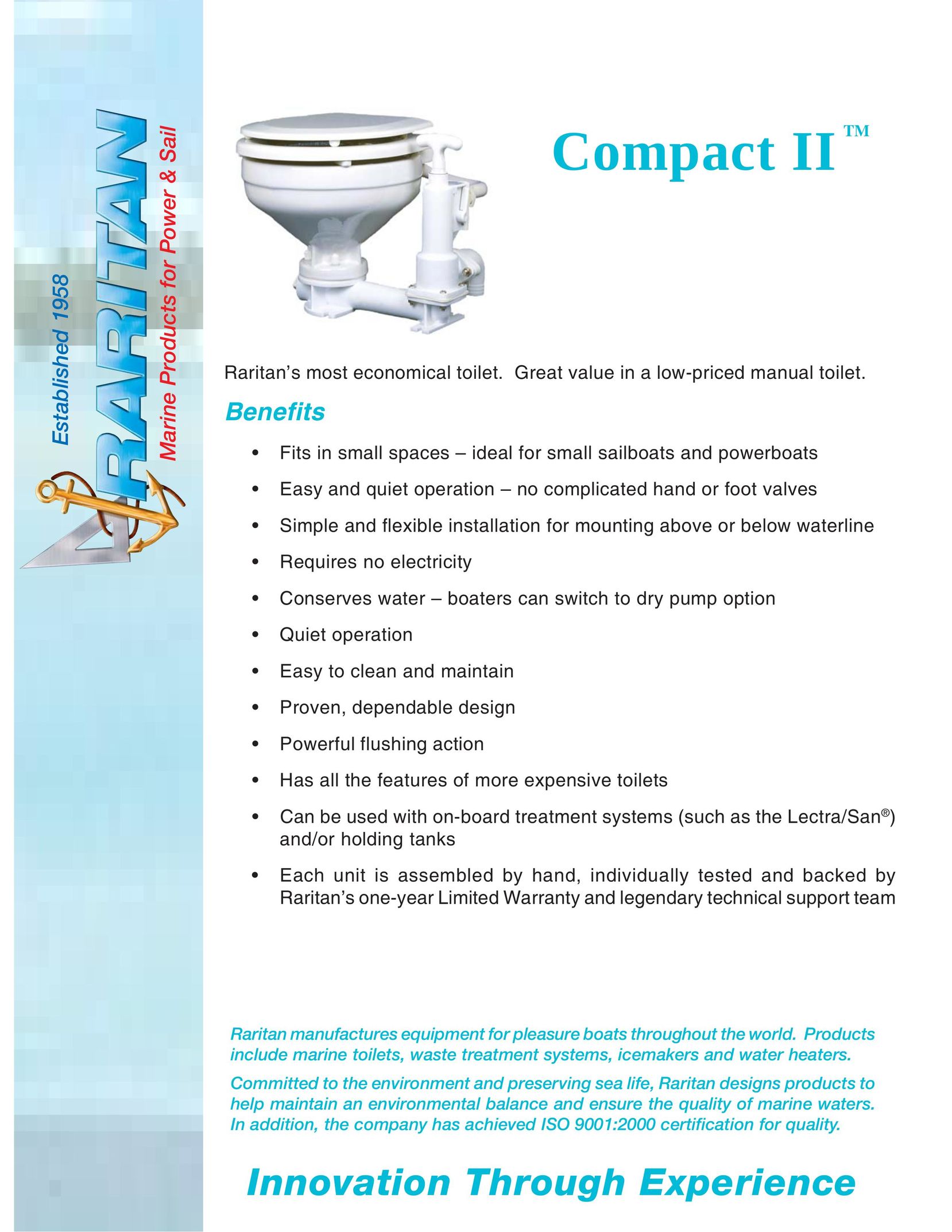 Raritan Engineering Compact II Indoor Furnishings User Manual