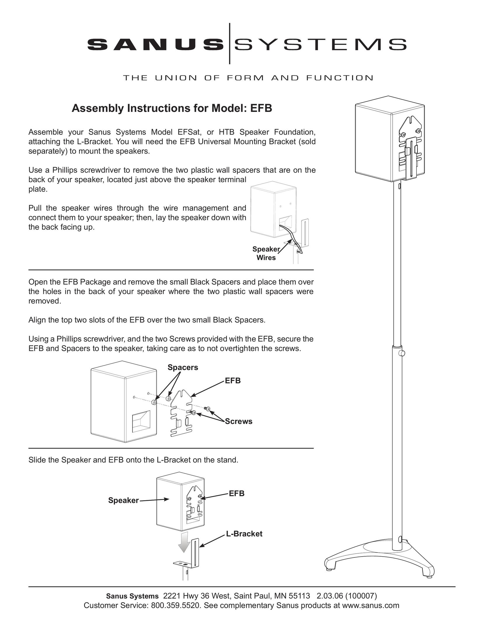 Sanus Systems EFB Indoor Furnishings User Manual
