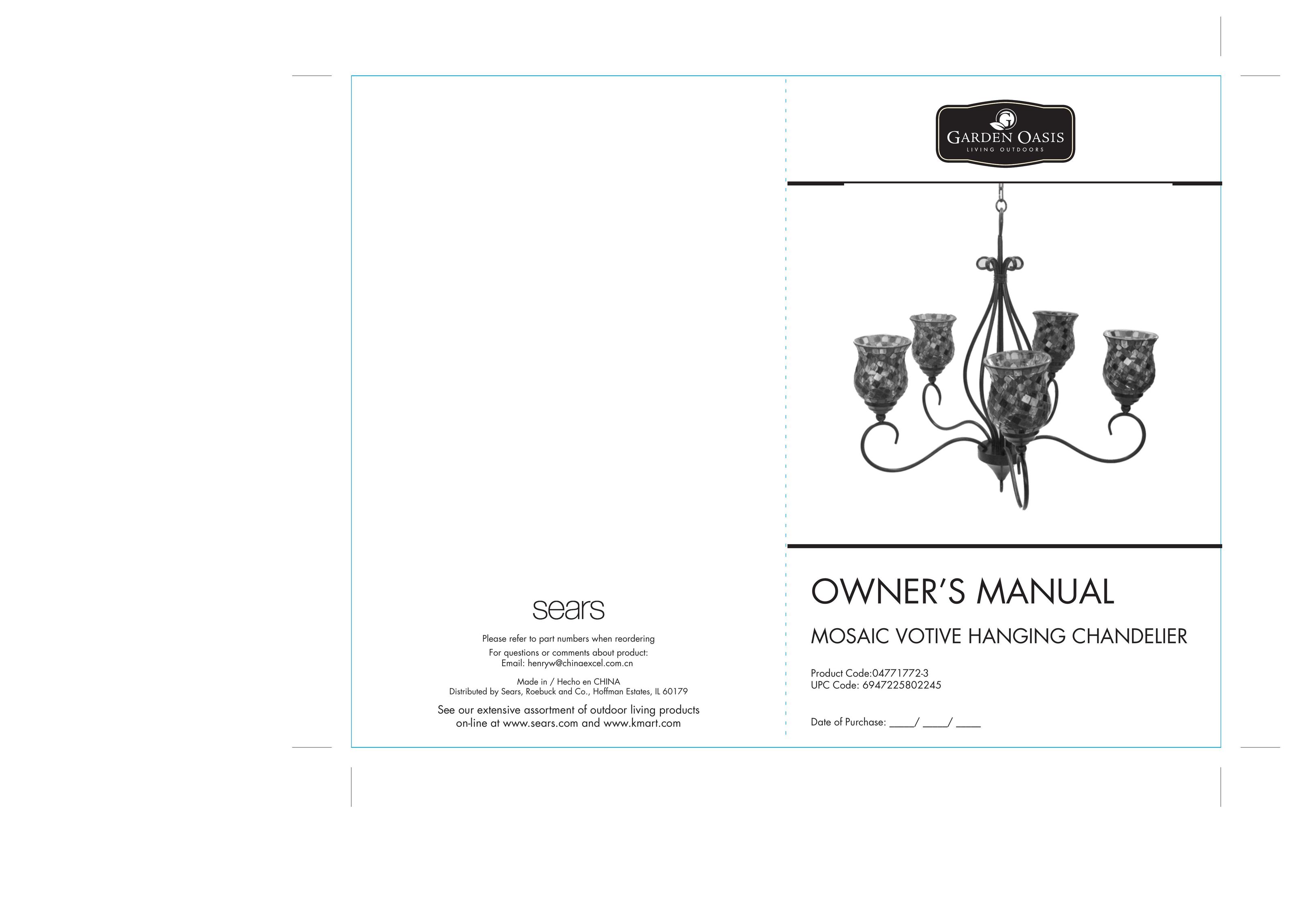 Sears 04771772-3 Indoor Furnishings User Manual