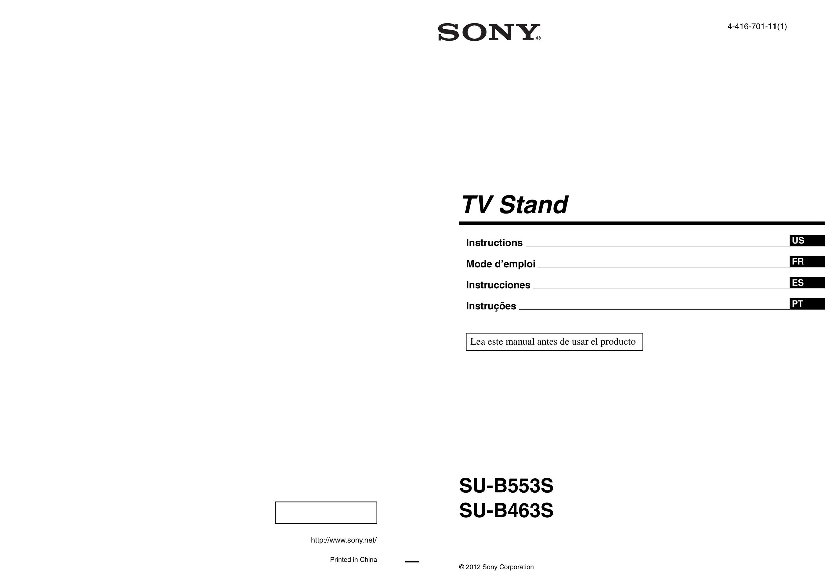 Sony SUB553S Indoor Furnishings User Manual