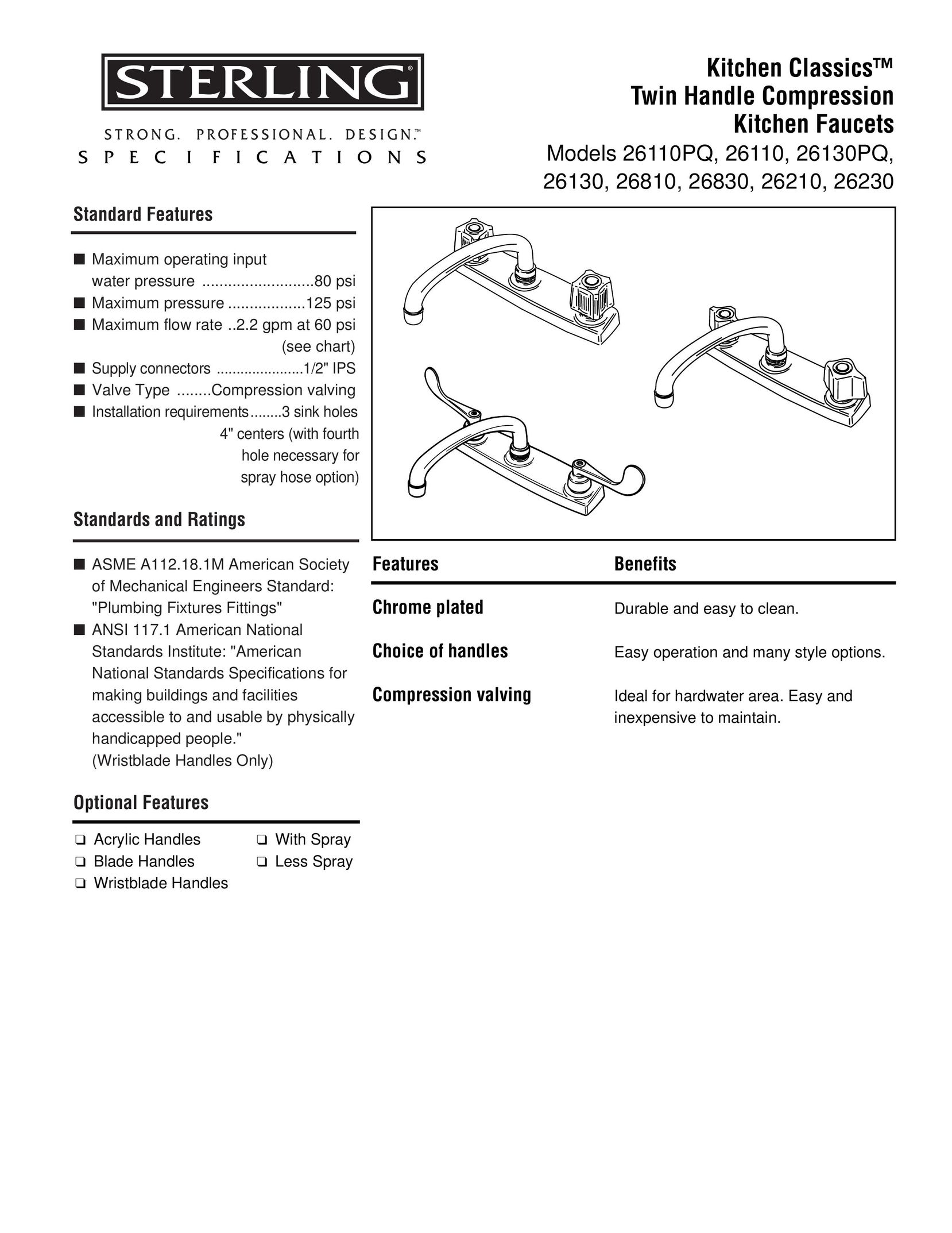 Sterling Plumbing 26110 Indoor Furnishings User Manual