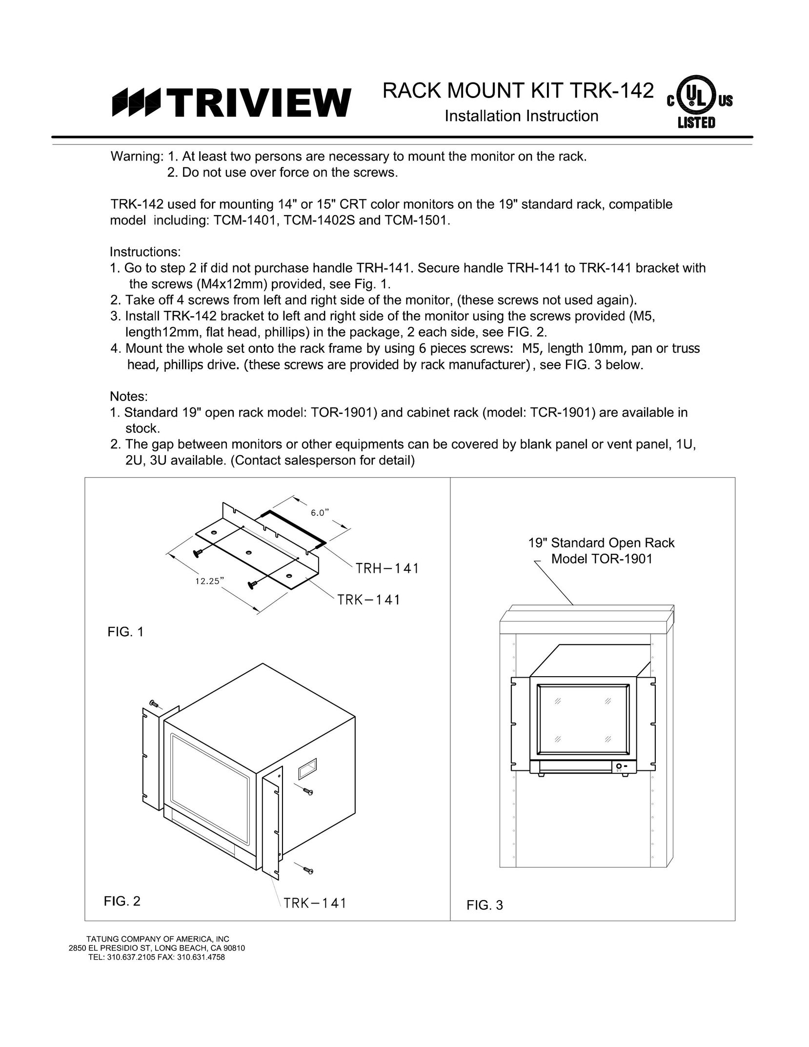 Tatung TRK-141 Indoor Furnishings User Manual