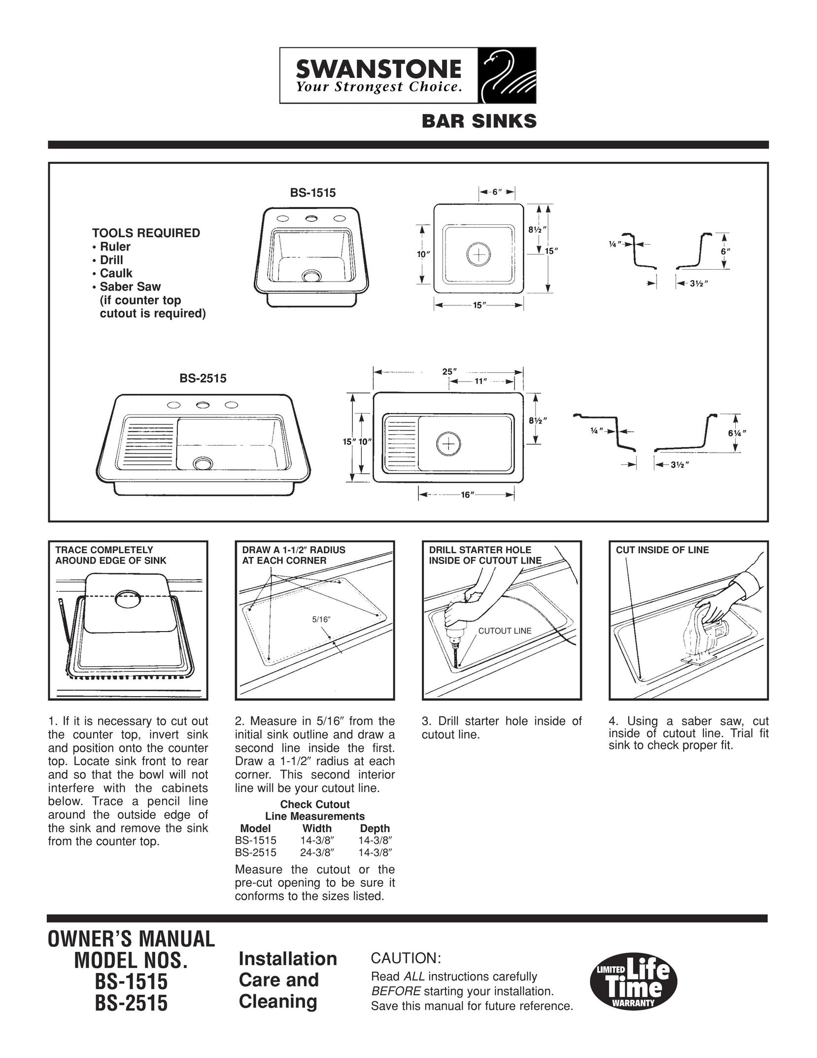 The Swan Corporation BS-1515 Indoor Furnishings User Manual