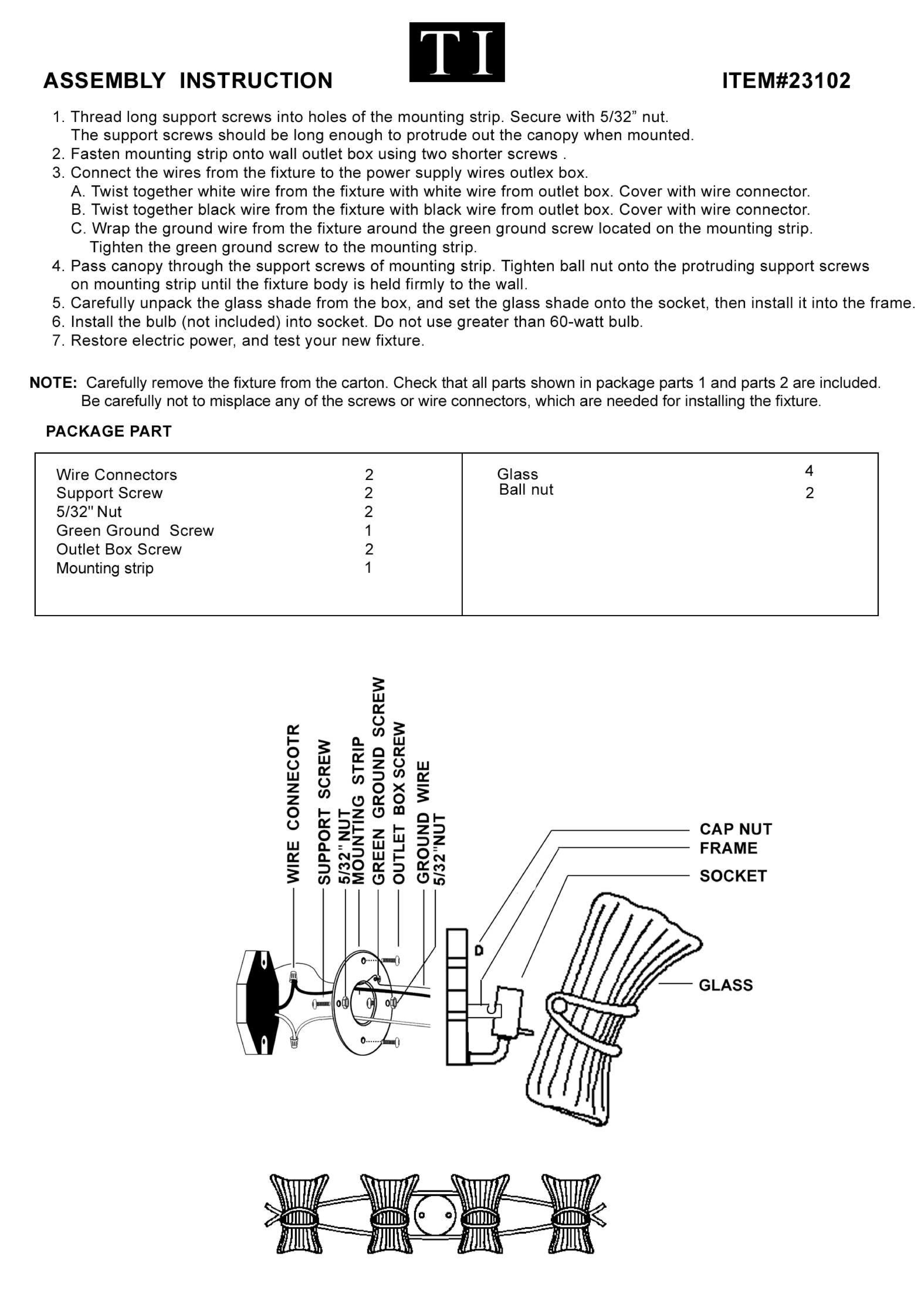 Triarch 23102 Indoor Furnishings User Manual