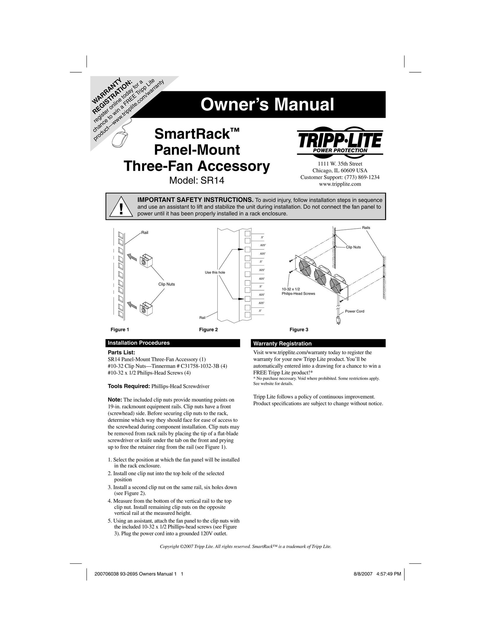 Tripp Lite SR14 Indoor Furnishings User Manual