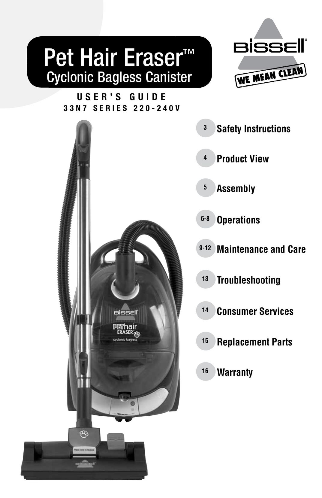 Bissell 33N7 Pet Care Product User Manual