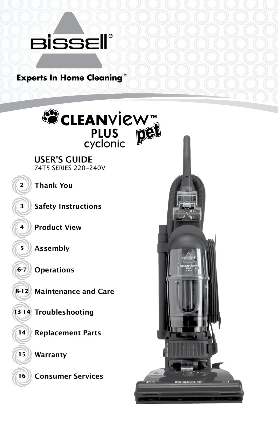 Bissell 74T5 Pet Care Product User Manual