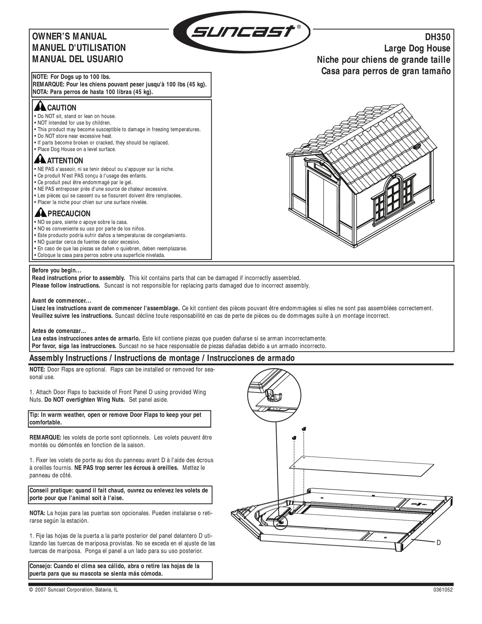 Suncast dh350 Pet Care Product User Manual
