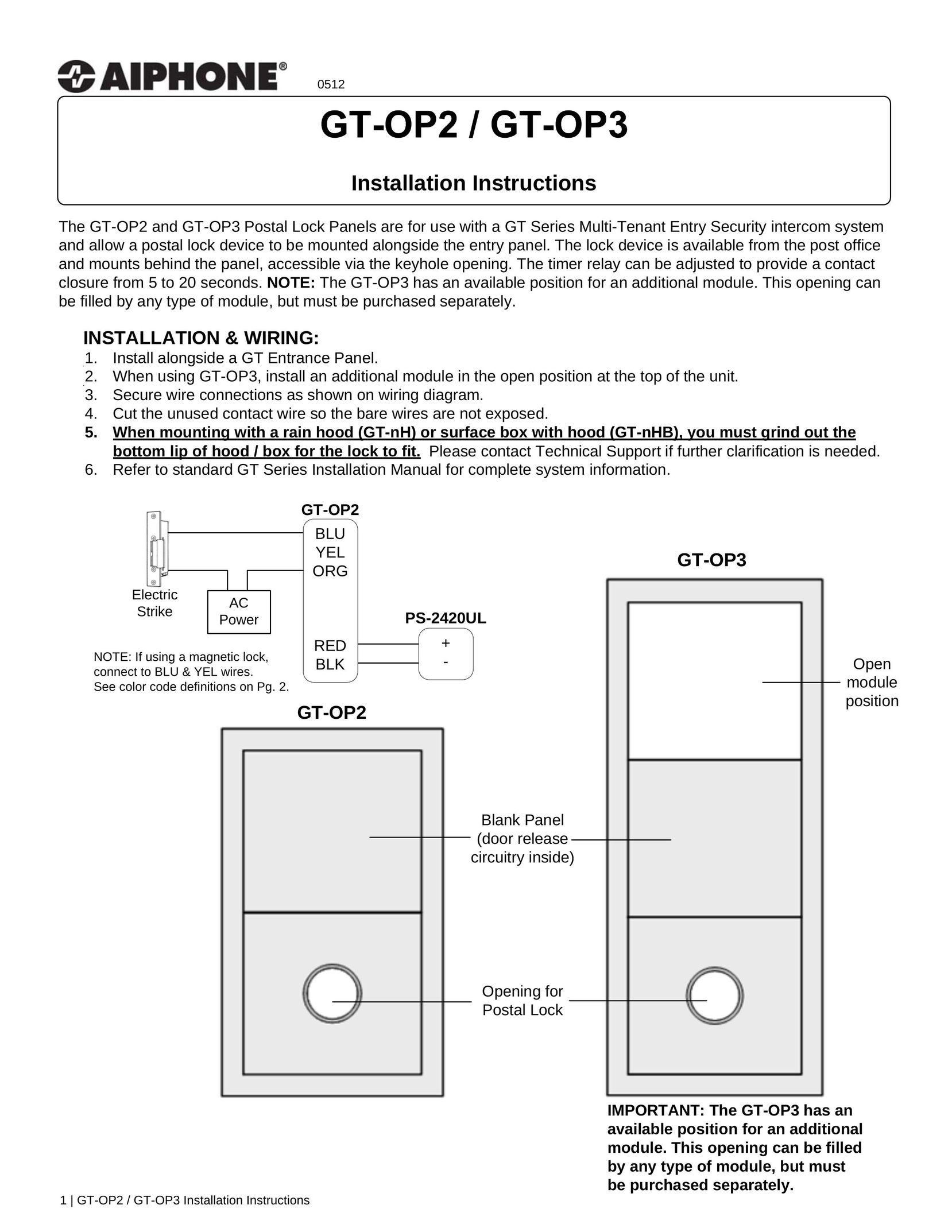 Aiphone gt-op2 Pet Fence User Manual