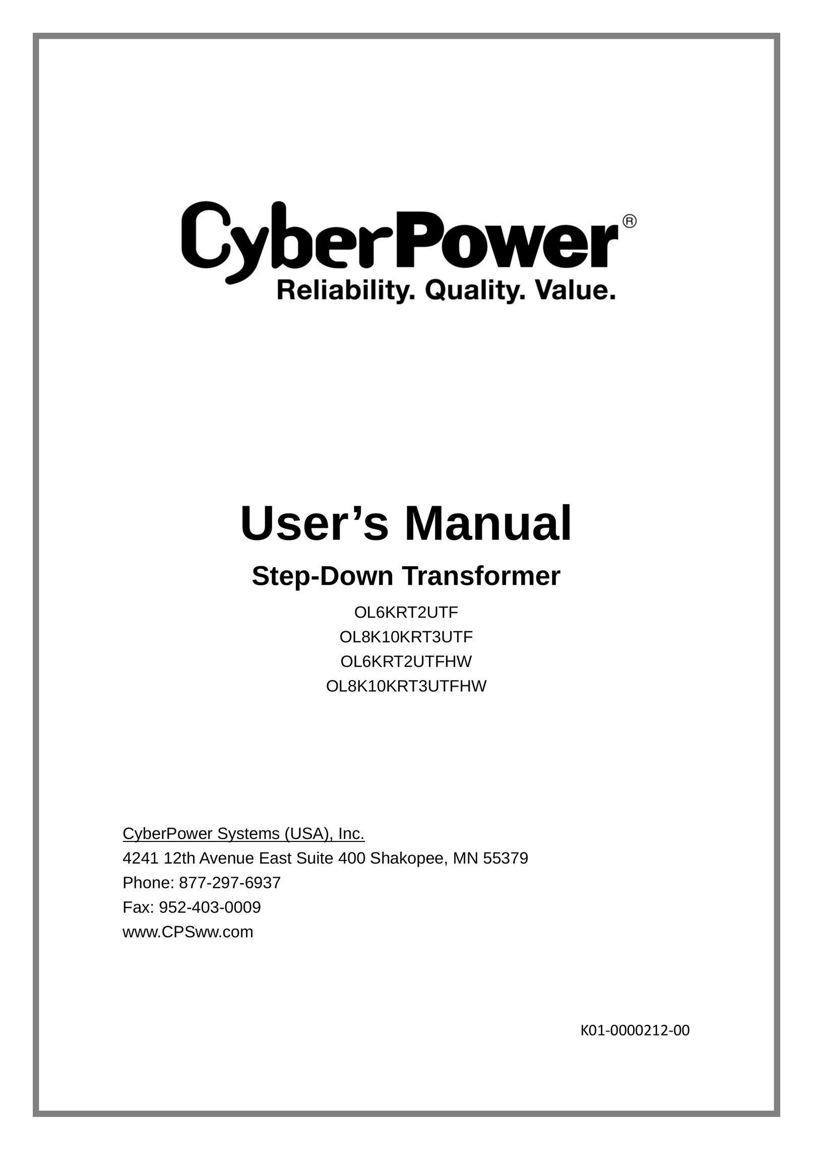 CyberPower Systems OL6KRT2UTF Pet Fence User Manual
