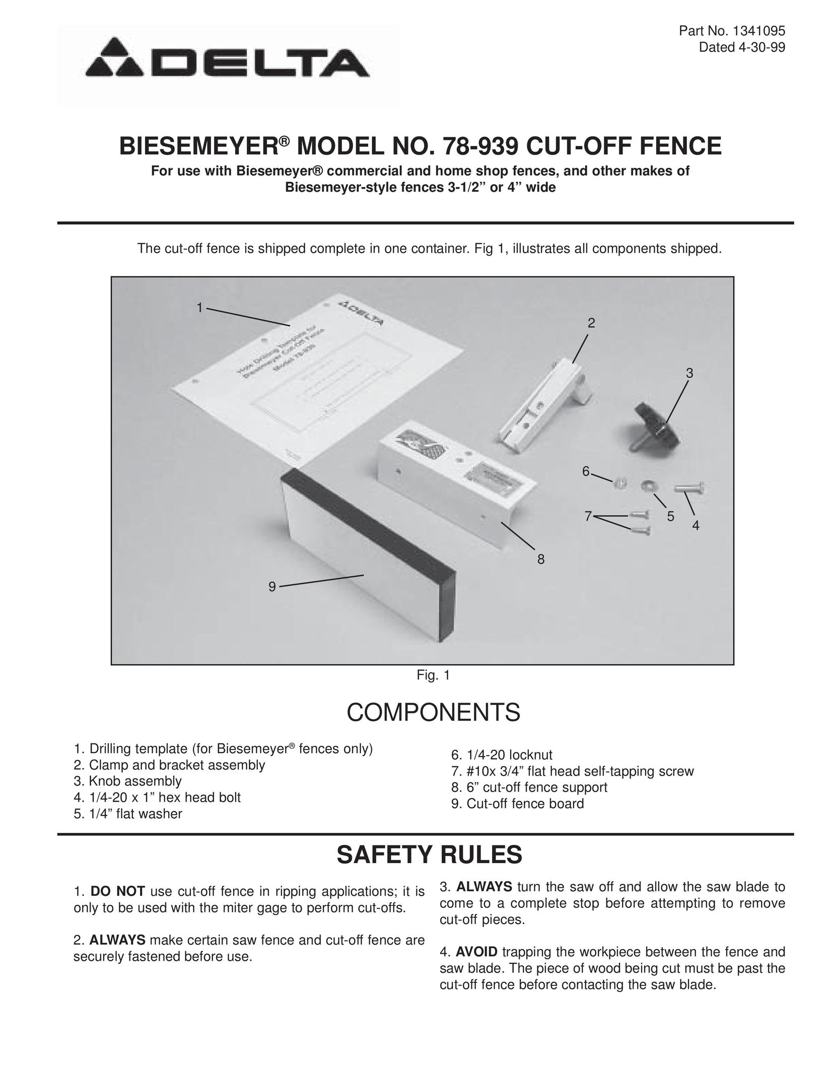 Delta 78-939 Pet Fence User Manual