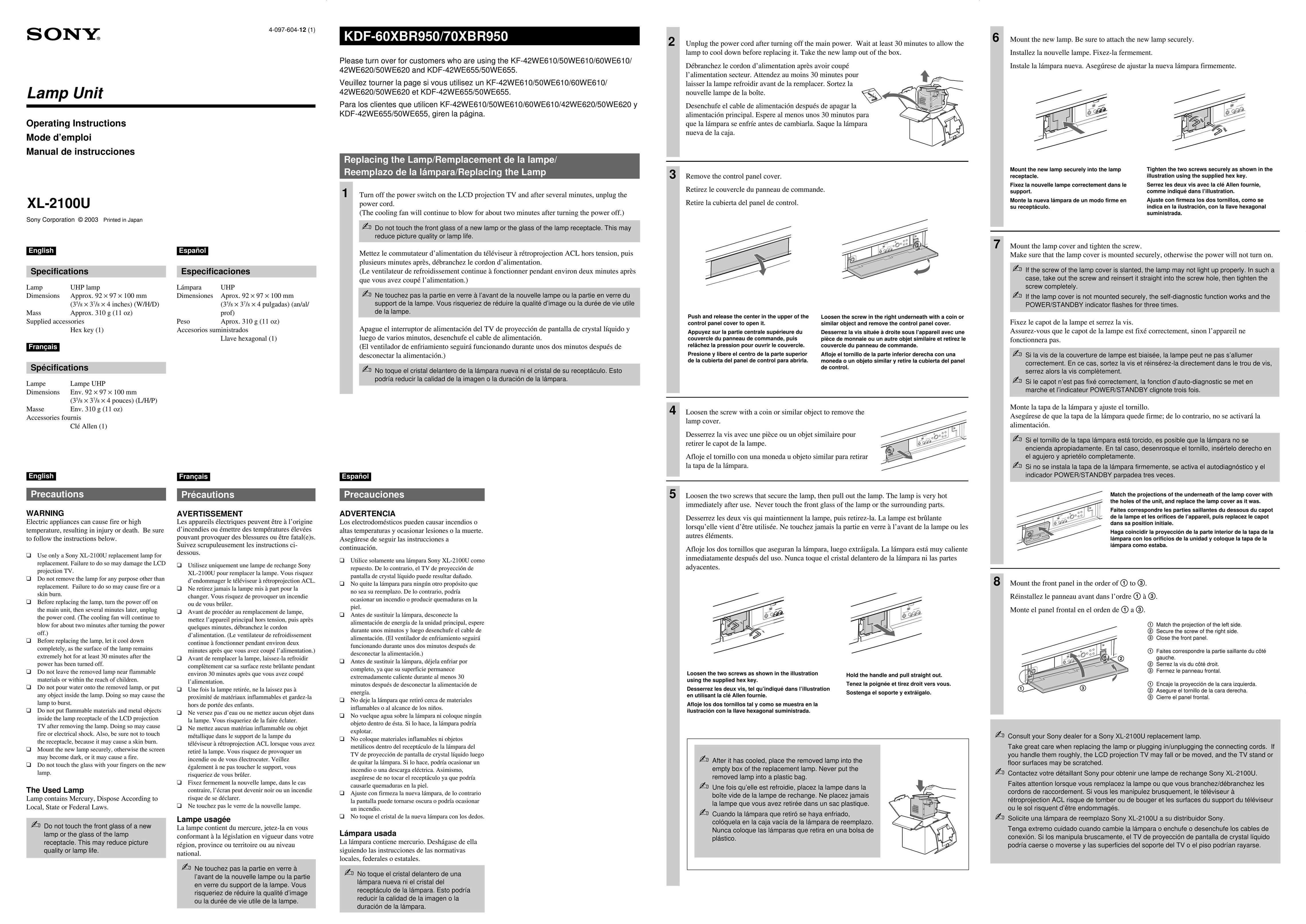 Sony XL-2100U Pet Fence User Manual