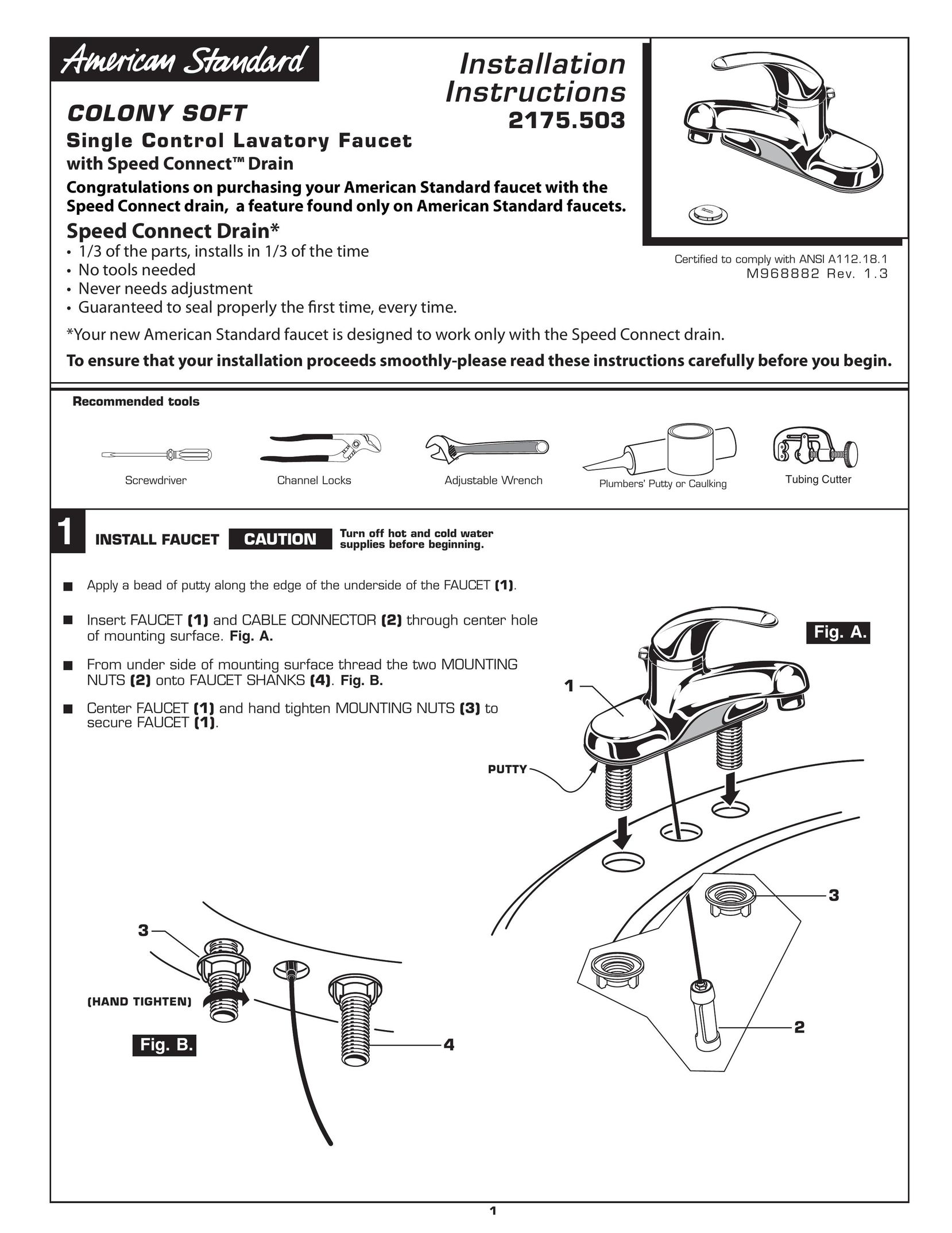 American Standard 2175.503 Plumbing Product User Manual