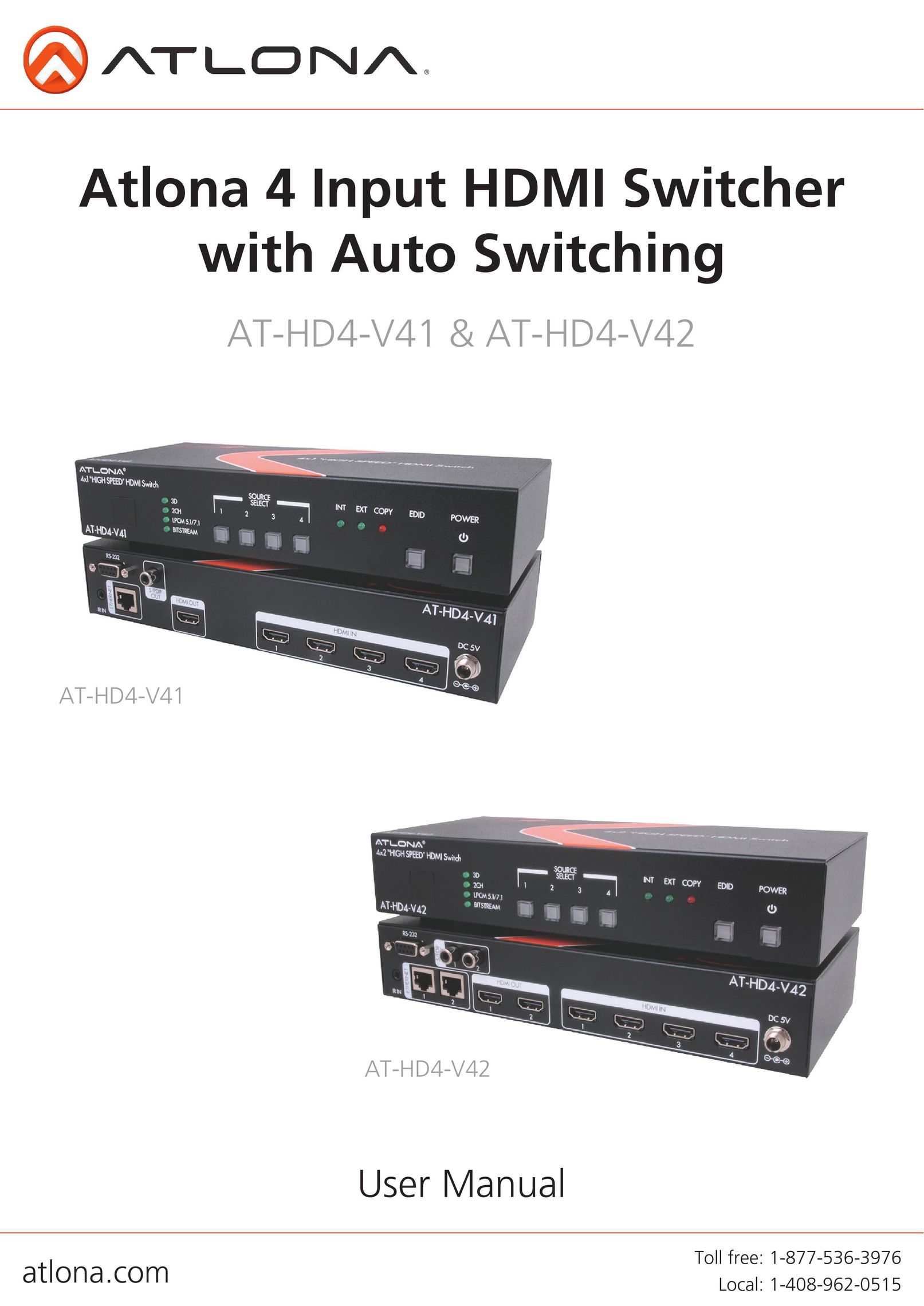 Atlona AT-HD4-V42 Plumbing Product User Manual