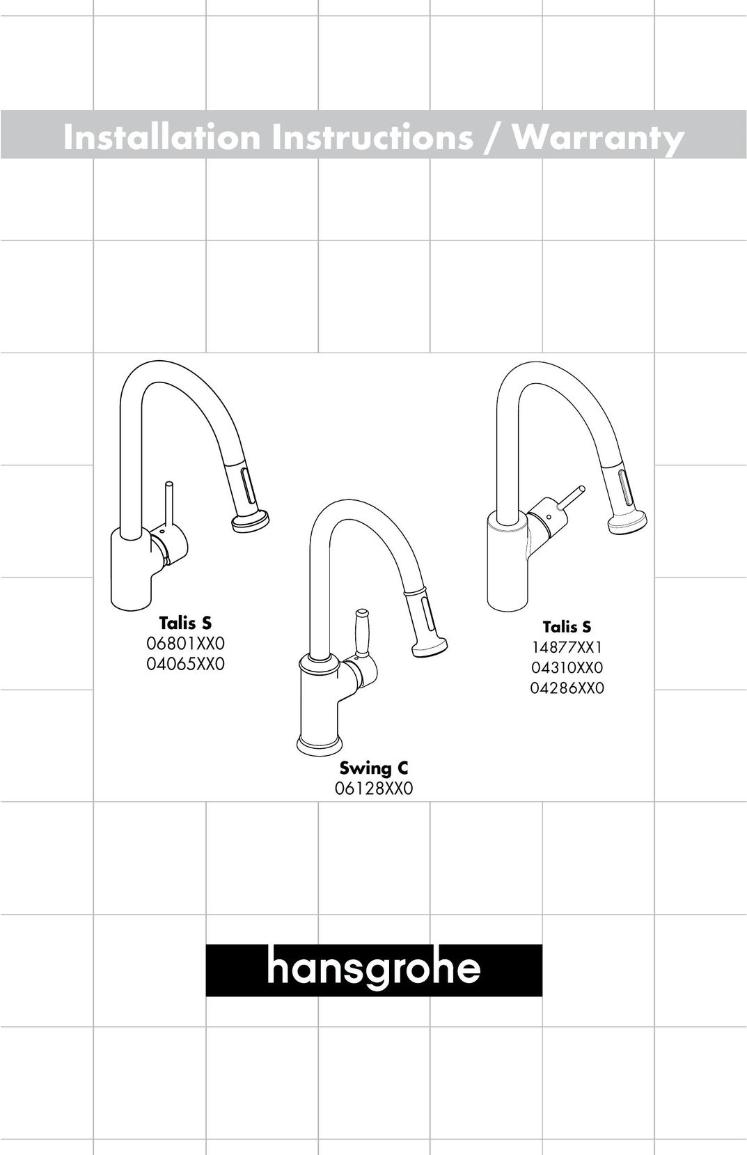 Axor 04065XX0 Plumbing Product User Manual