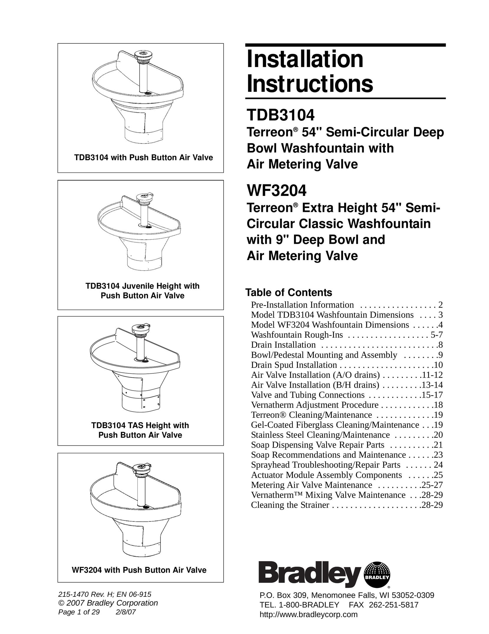 Bradley Smoker WF3204 Plumbing Product User Manual