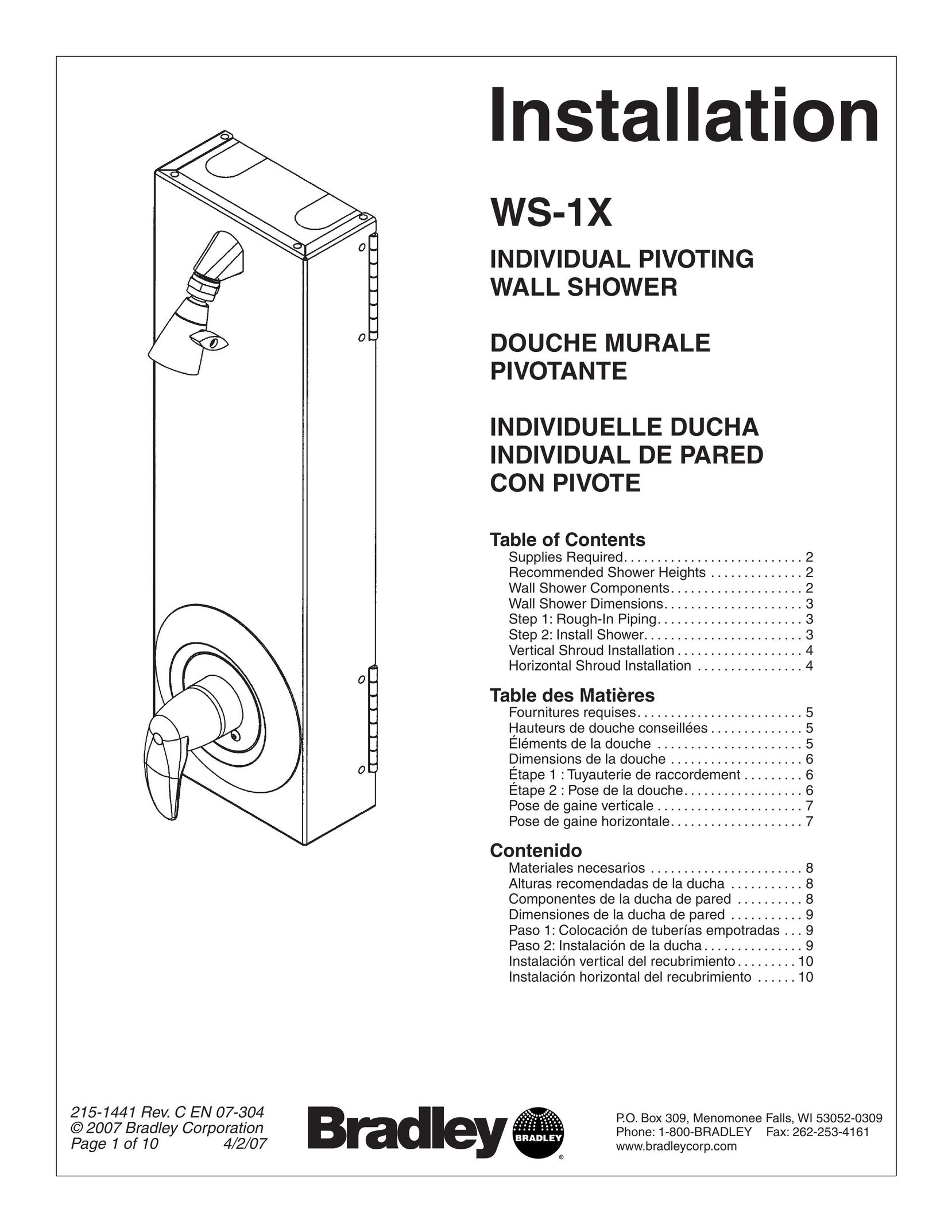 Bradley Smoker WS-1X Plumbing Product User Manual