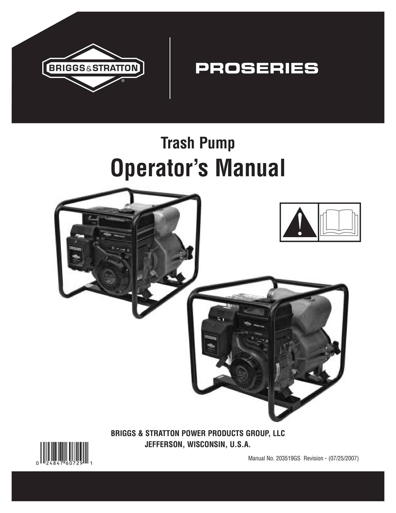 Briggs & Stratton 073017 Plumbing Product User Manual