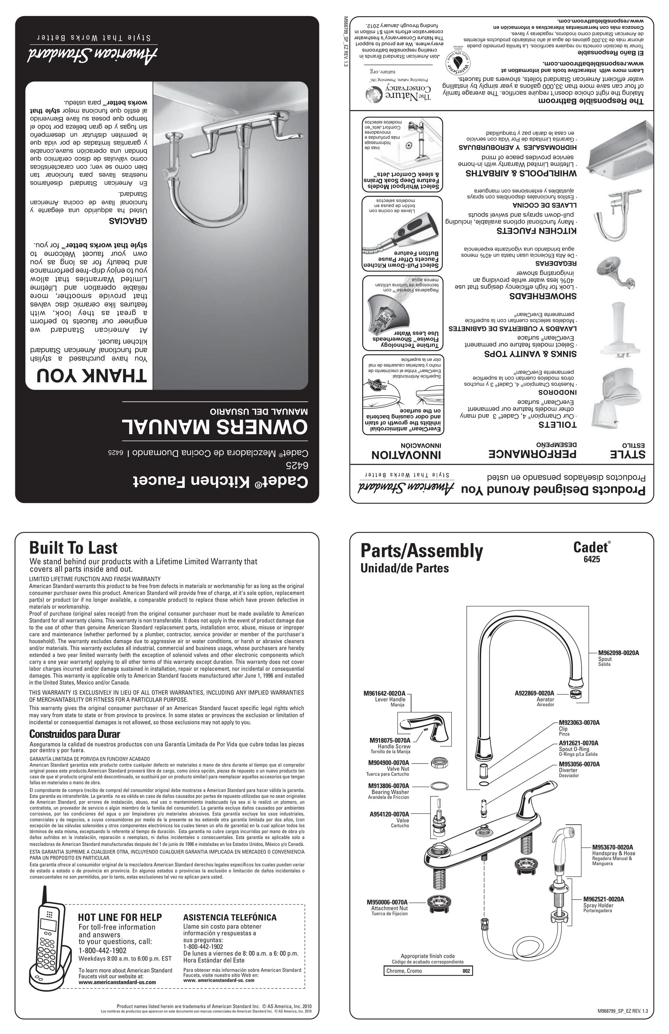 Cadet 6425 Plumbing Product User Manual