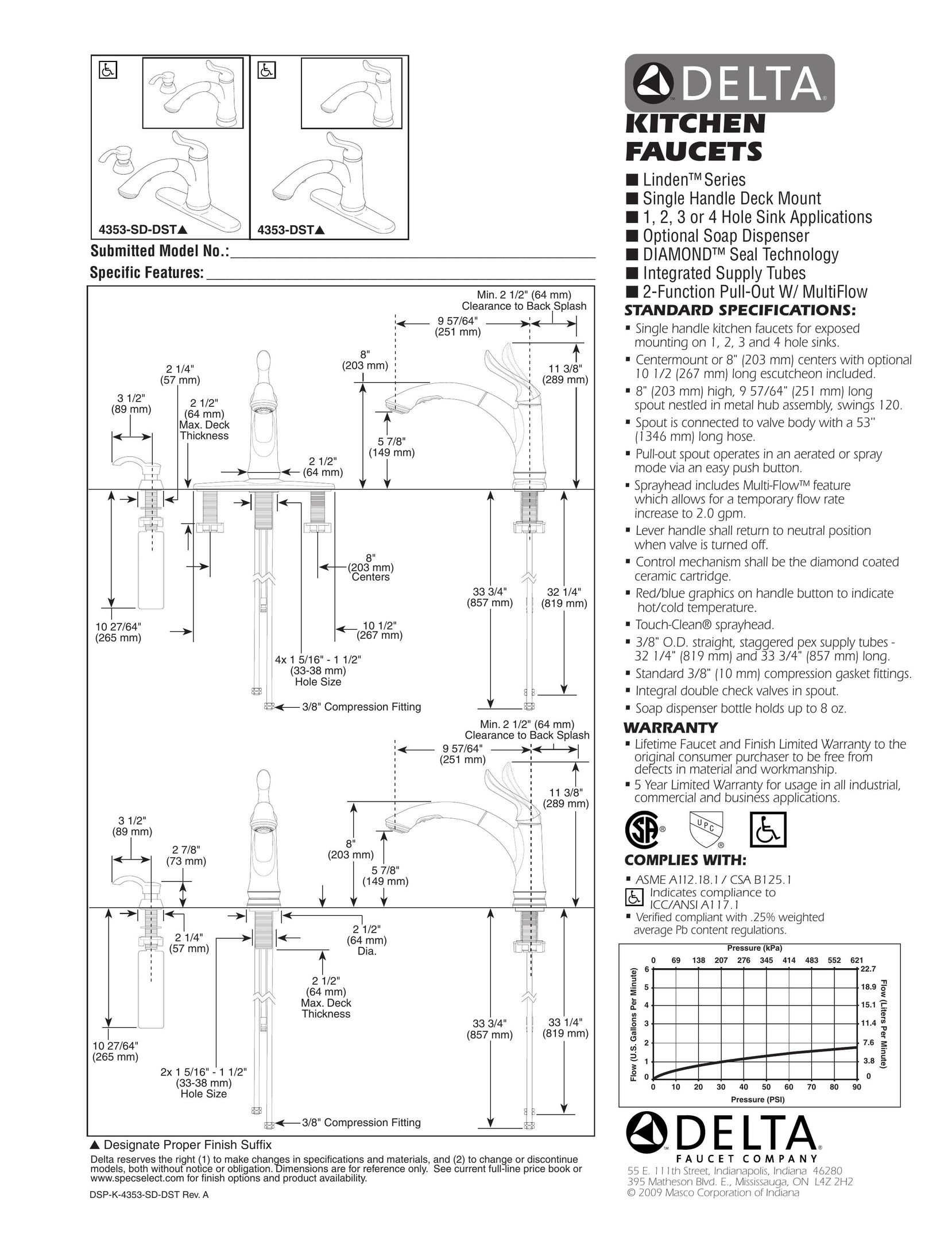 Delta Faucet 4353-SD-DST Plumbing Product User Manual