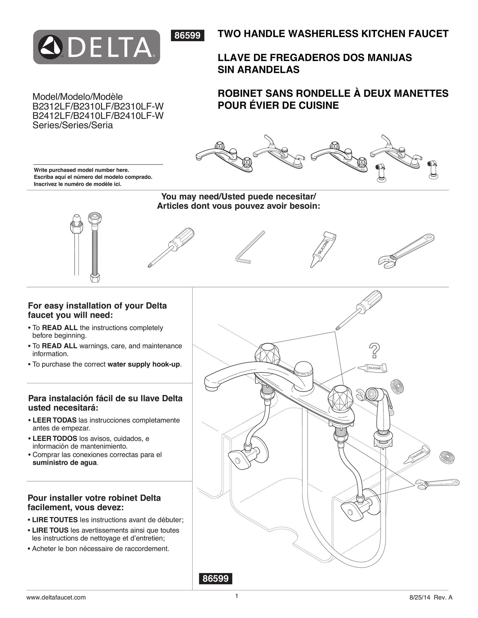 Delta Faucet B2410LF Plumbing Product User Manual