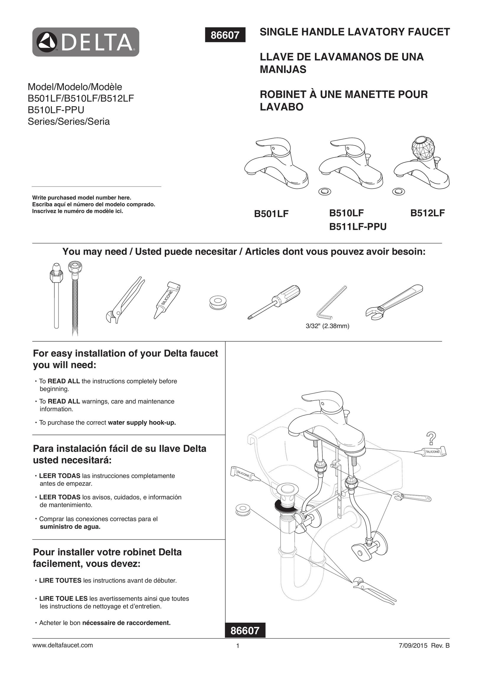 Delta Faucet B510LF-SS Plumbing Product User Manual