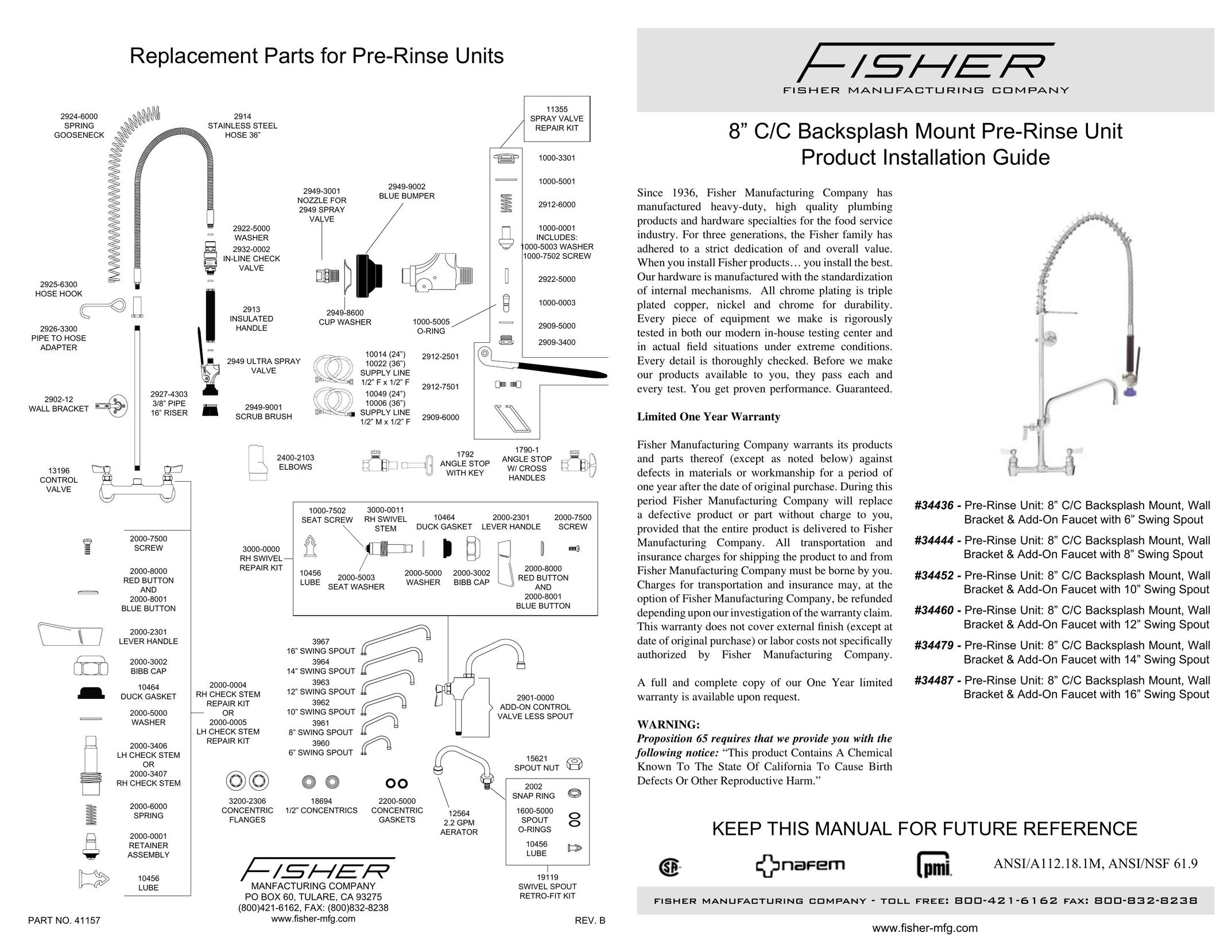 Fisher 34436 Plumbing Product User Manual